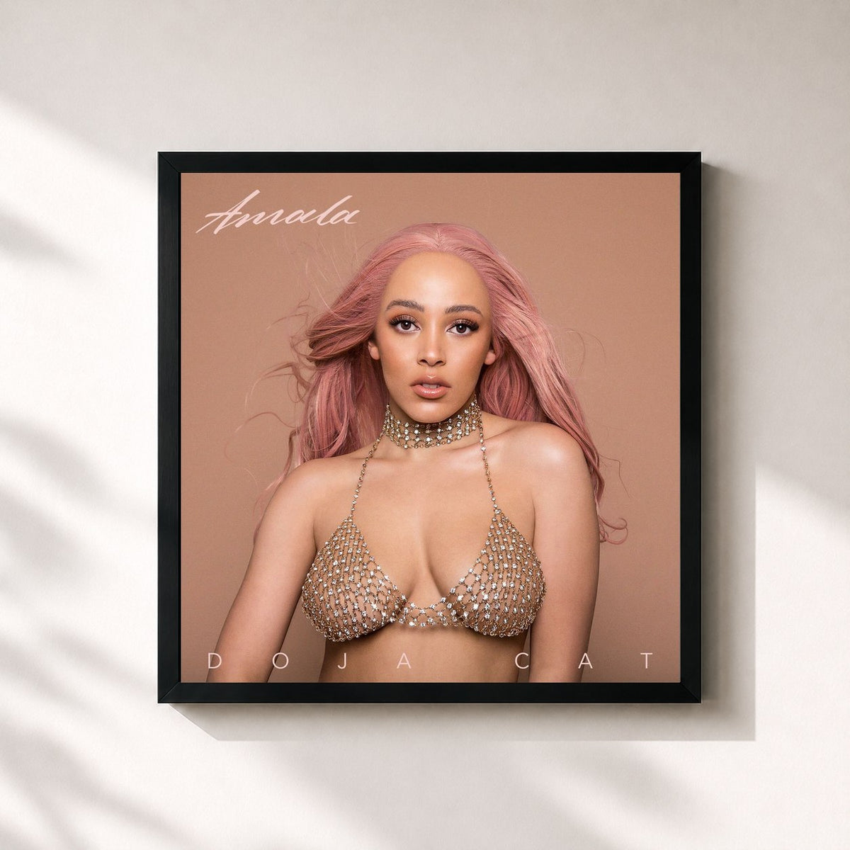 #noir Tableau carré de l'album Amala de Doja Cat, cadre noir 32x32 cm