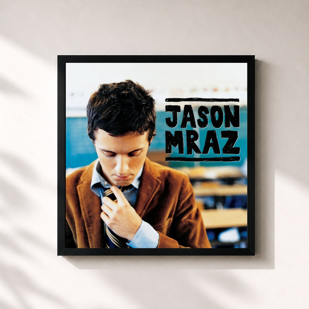 #noir Geekin' Out Across the Galaxy von Jason Mraz als quadratischer Kunstdruck, schwarzer Rahmen 32x32 cm