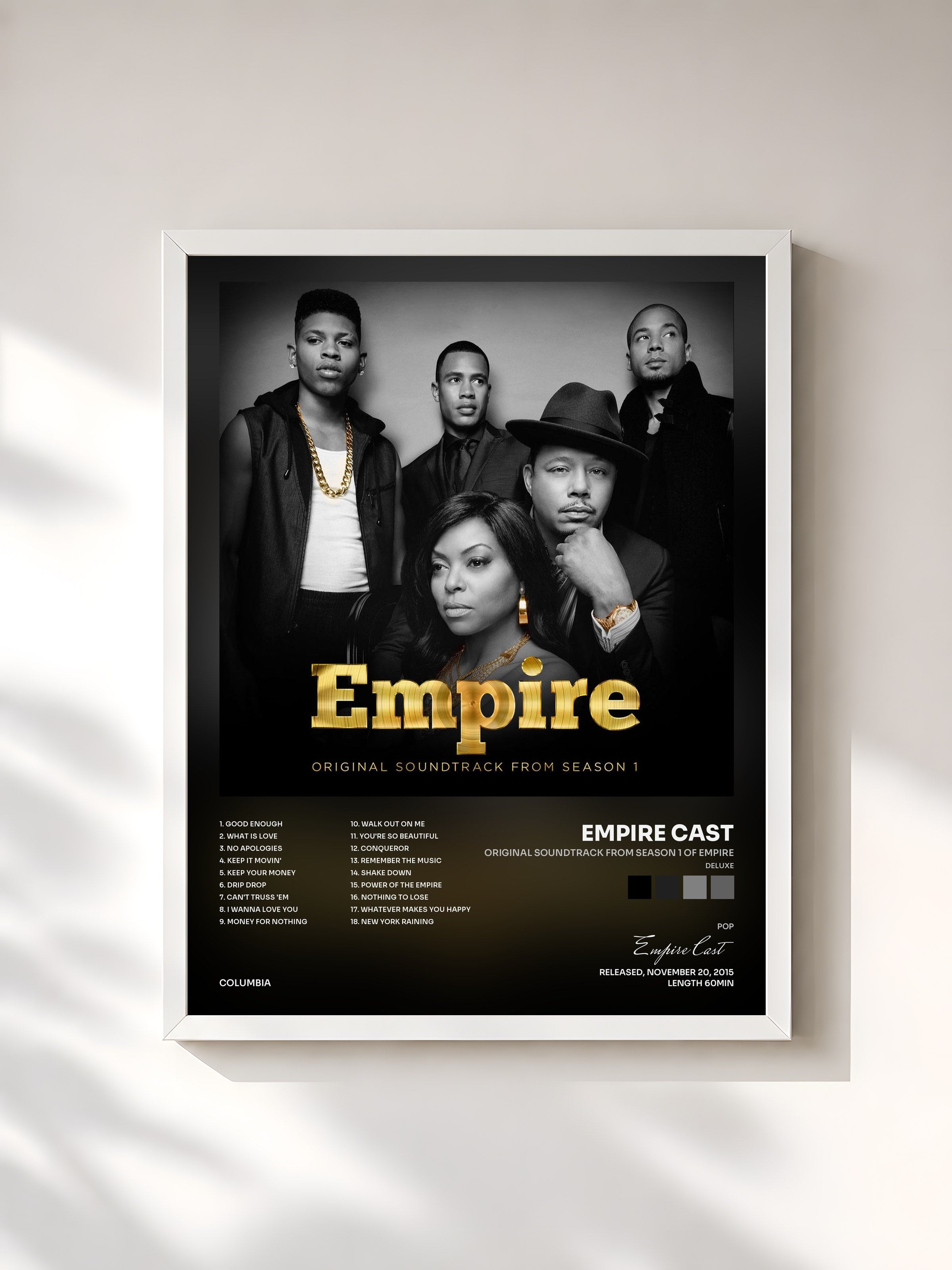 #blanc Tableau de l'album Original Soundtrack from Season 1 of Empire (Deluxe) de Empire Cast, cadre blanc, imprimé et encadré en France