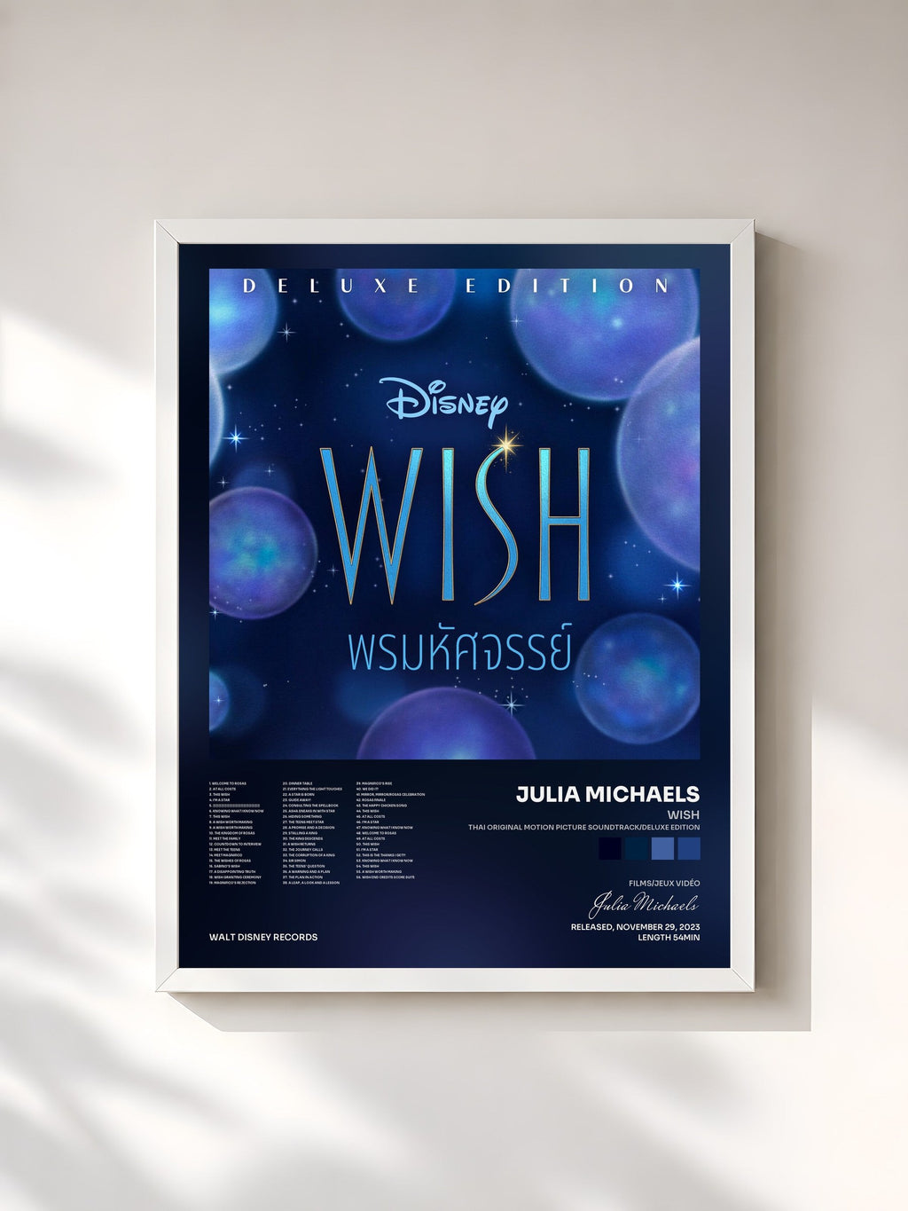 #blanc Wish (Thai Original Motion Picture Soundtrack/Deluxe Edition) by Julia Michaels as a framed art print, white frame, printed and framed in France