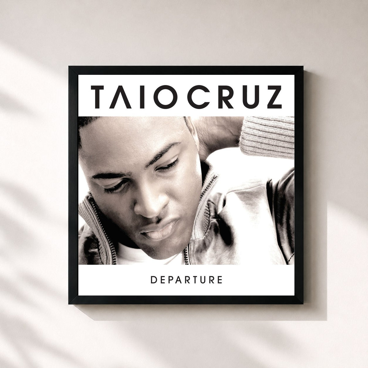 #noir Tableau carré de l'album Departure de Taio Cruz, cadre noir 32x32 cm