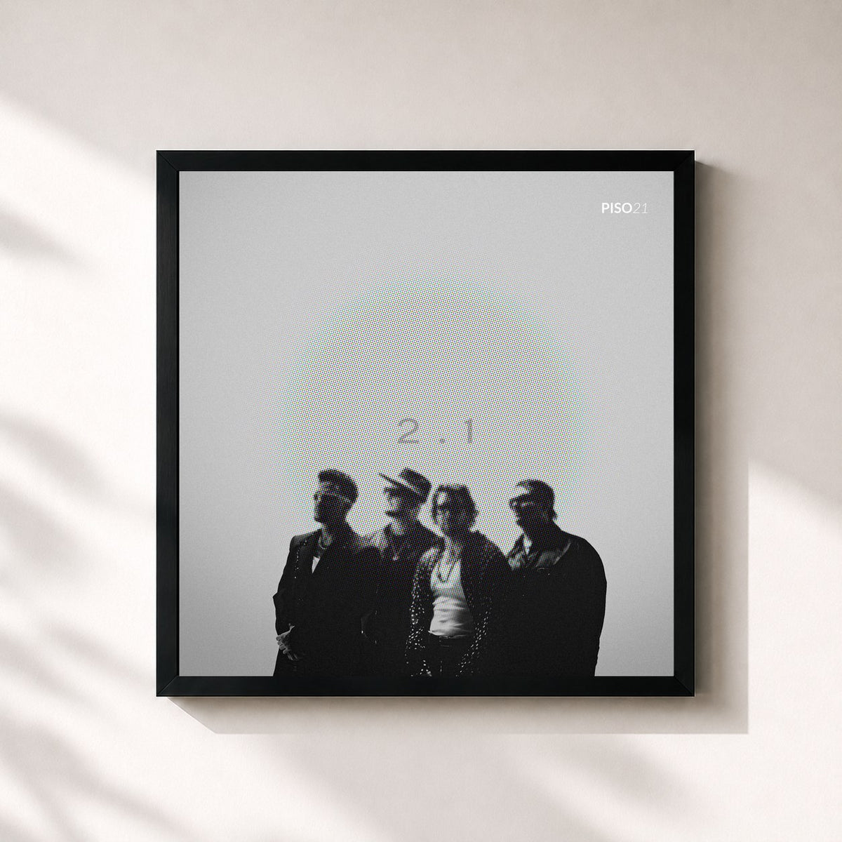#noir Tableau carré de l'album 2.1 de Piso 21, cadre noir 32x32 cm