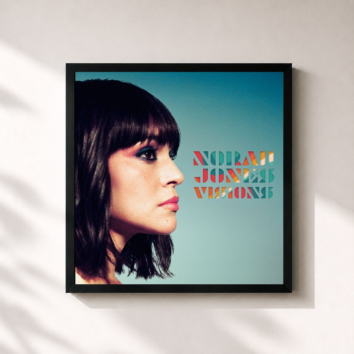 #noir Tableau carré de l'album Visions de Norah Jones, cadre noir 32x32 cm
