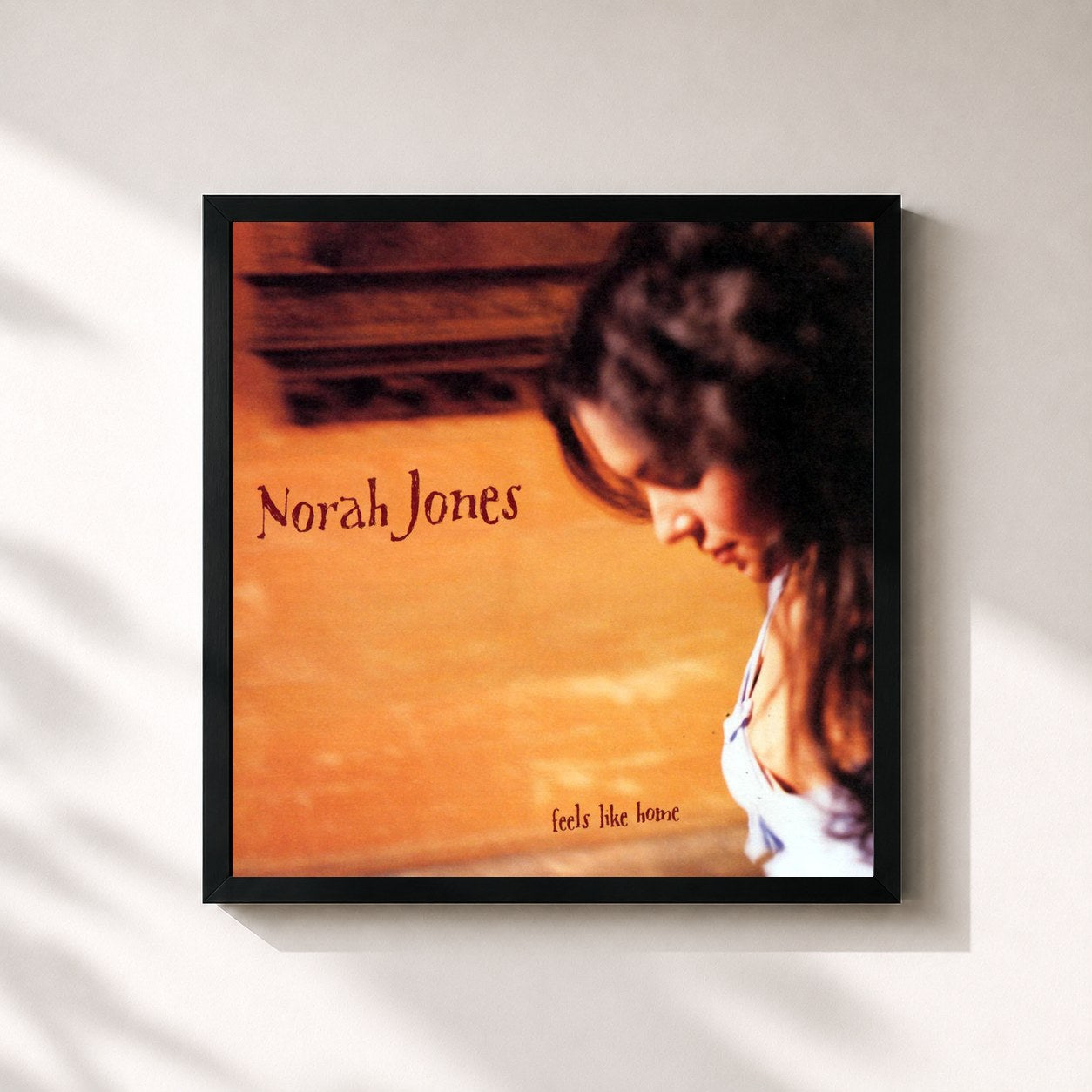#noir Feels Like Home by Norah Jones as a square framed art print, black 32x32 cm frame