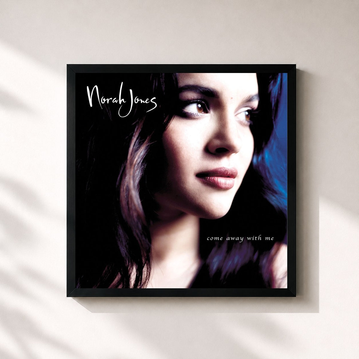 #noir Tableau carré de l'album Come Away With Me (Remastered 2022) de Norah Jones, cadre noir 32x32 cm
