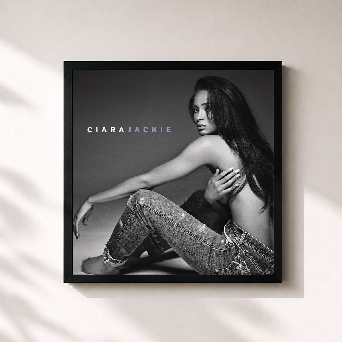 #noir Tableau carré de l'album Jackie (Deluxe) de Ciara, cadre noir 32x32 cm