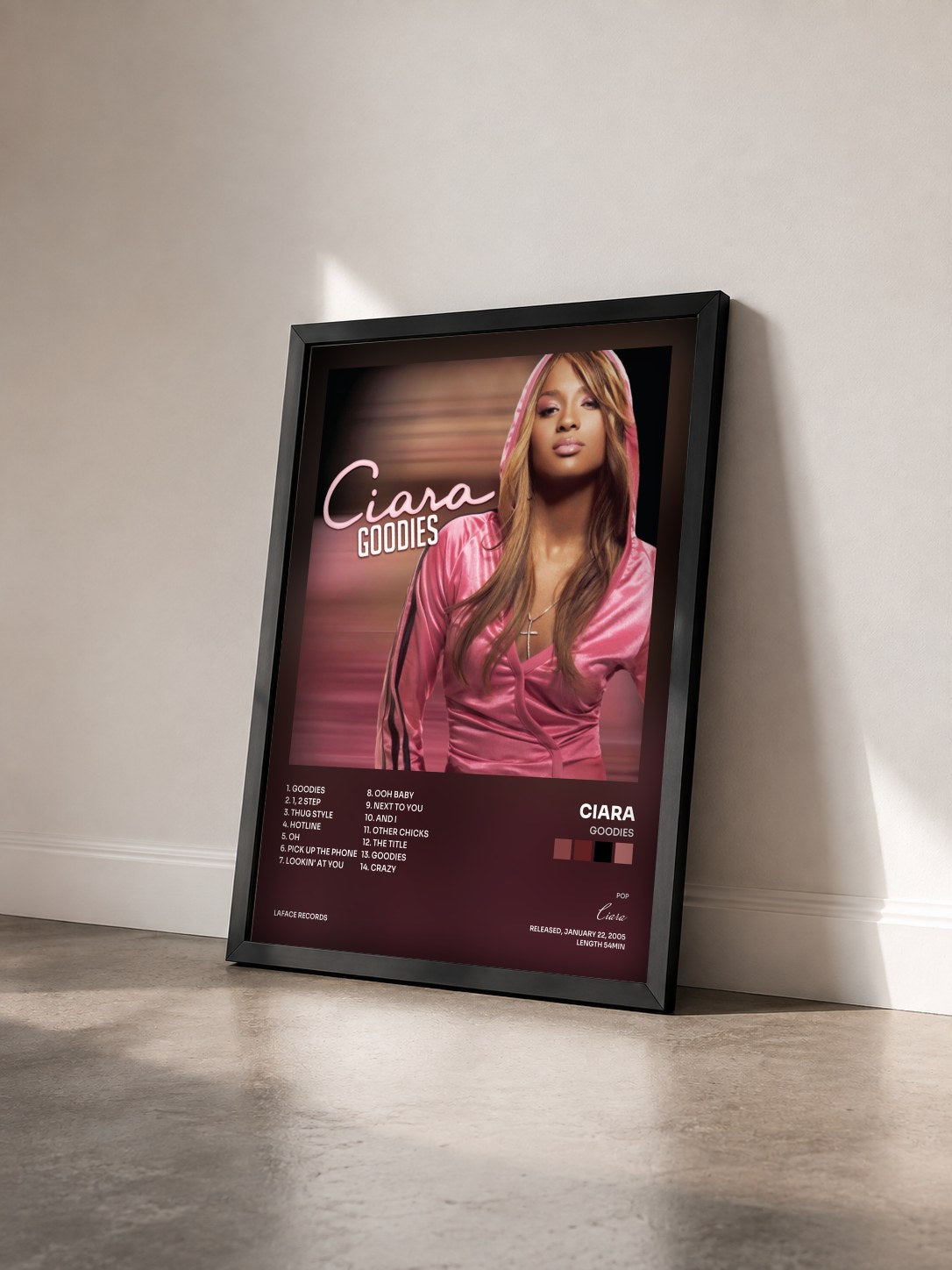 #noir Tableau de l'album Goodies de Ciara vu de trois quarts, cadre noir