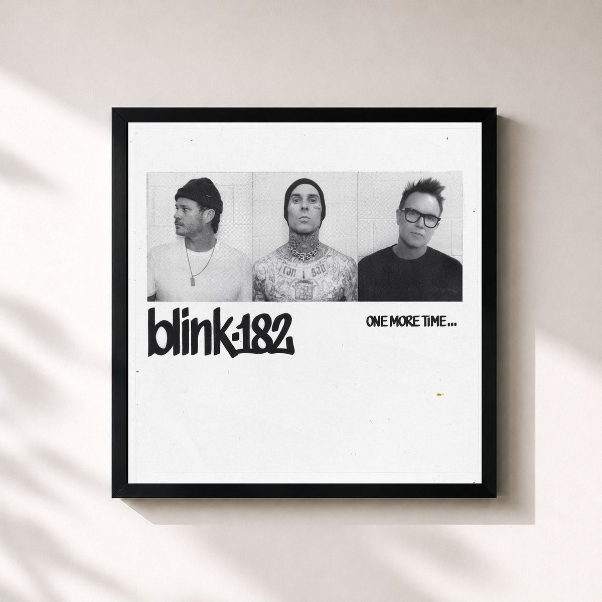 #noir Tableau carré de l'album ONE MORE TIME... de blink-182, cadre noir 32x32 cm