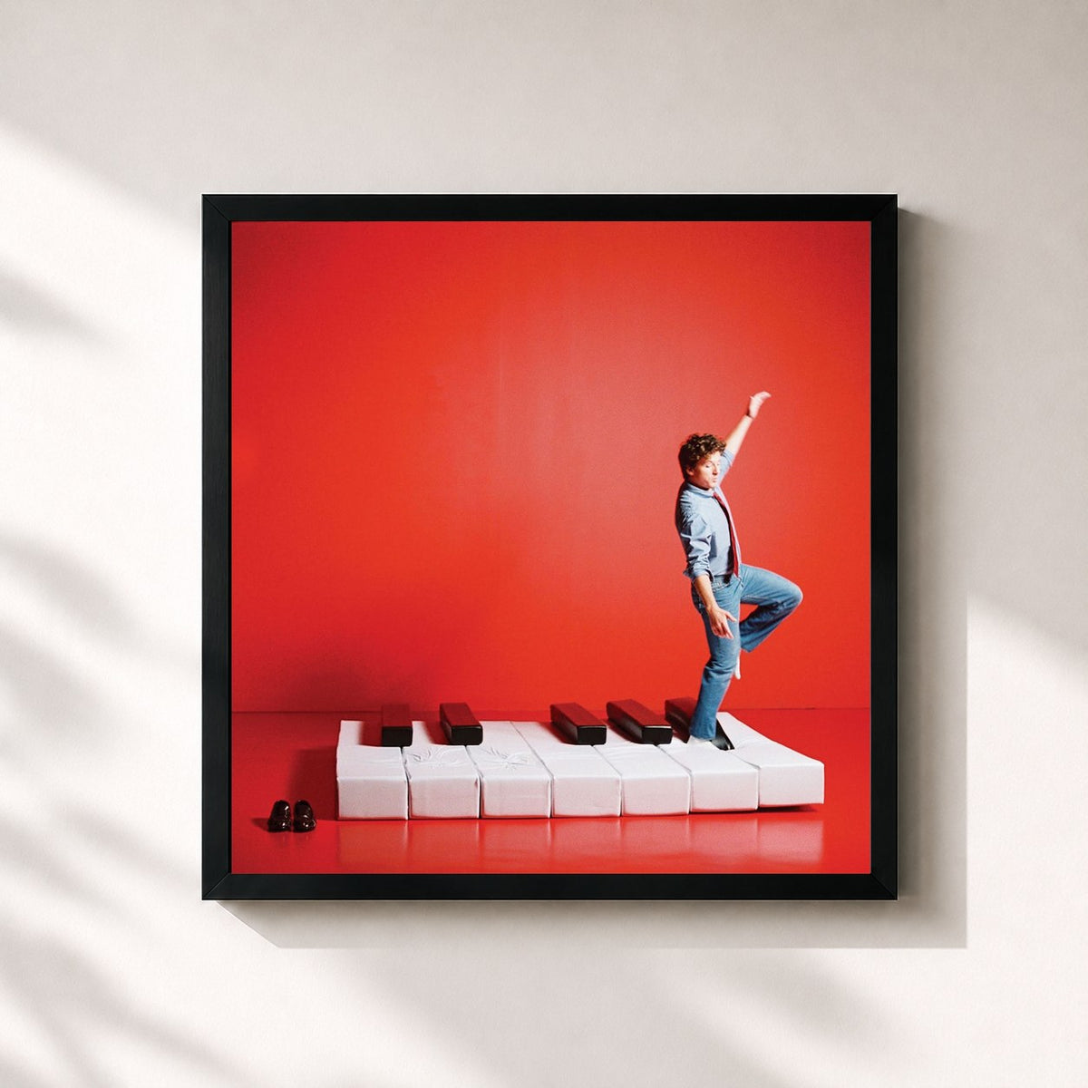 #noir Tableau carré de l'album Whatever's Clever! (Expanded) de Charlie Puth, cadre noir 32x32 cm