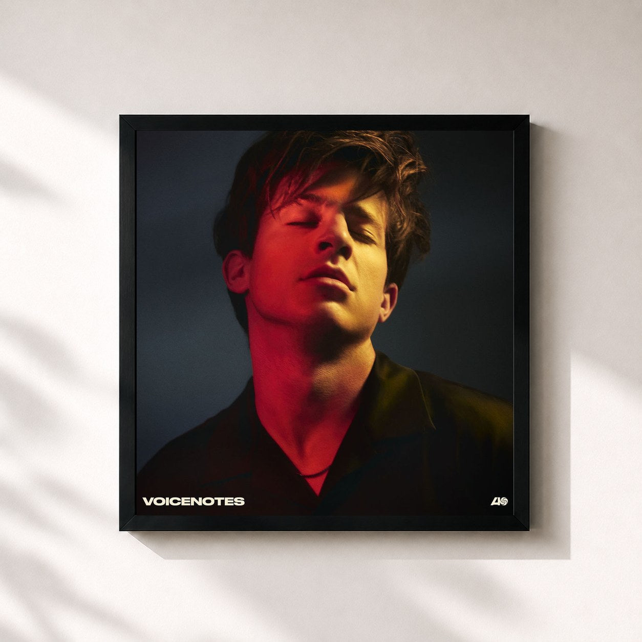 #noir Voicenotes by Charlie Puth as a square framed art print, black 32x32 cm frame