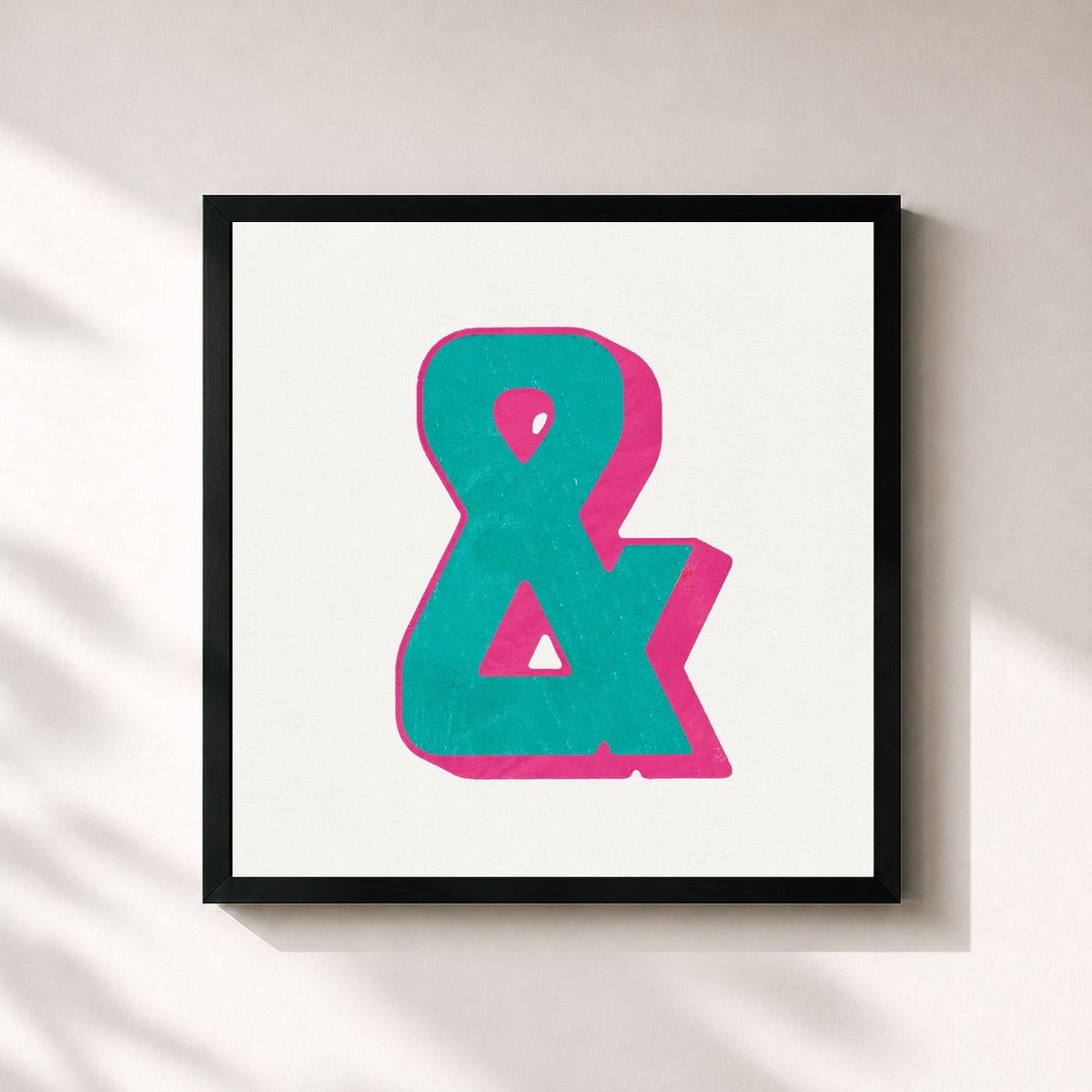 #noir “&” (Ampersand) von Bastille als quadratischer Kunstdruck, schwarzer Rahmen 32x32 cm