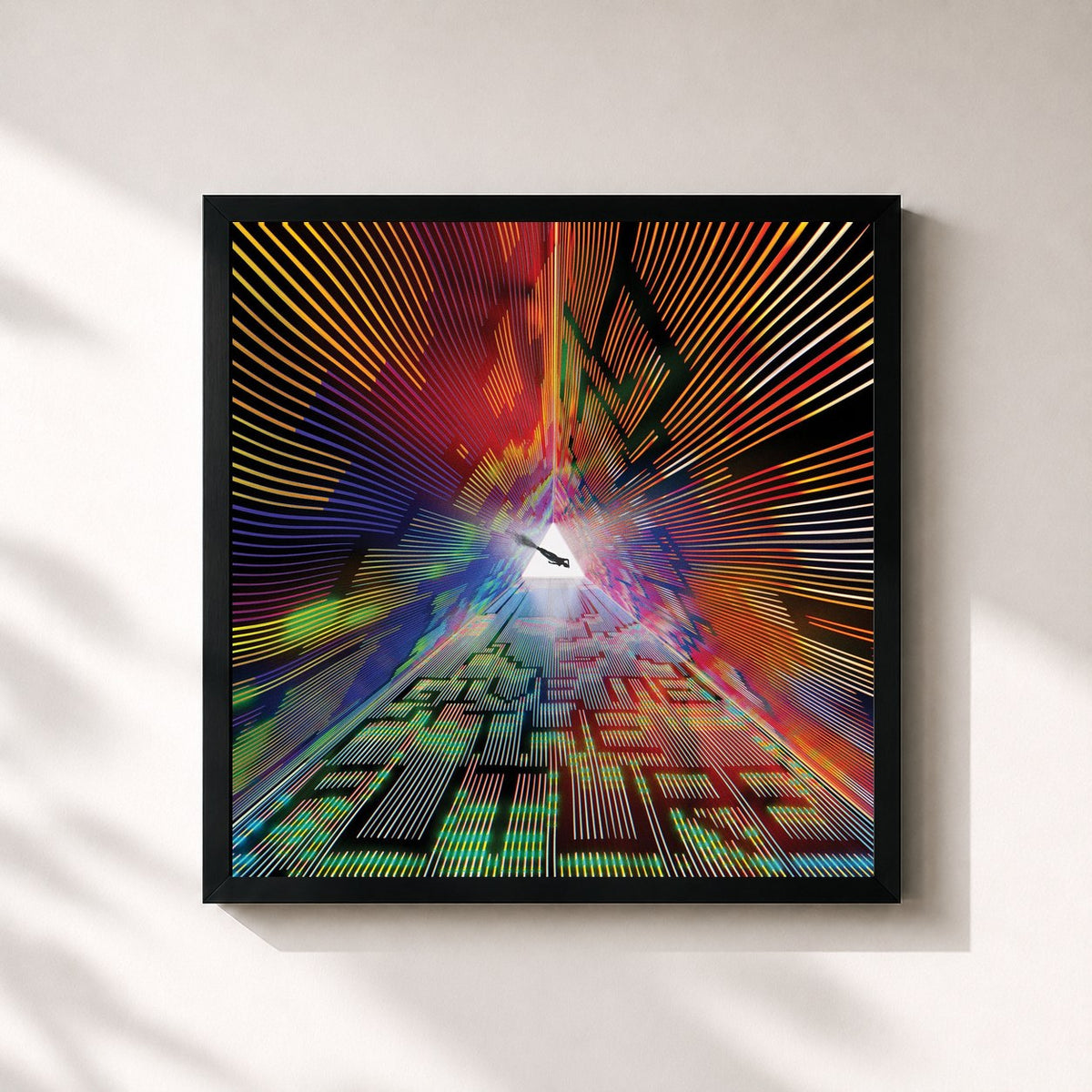 #noir Give Me The Future von Bastille als quadratischer Kunstdruck, schwarzer Rahmen 32x32 cm