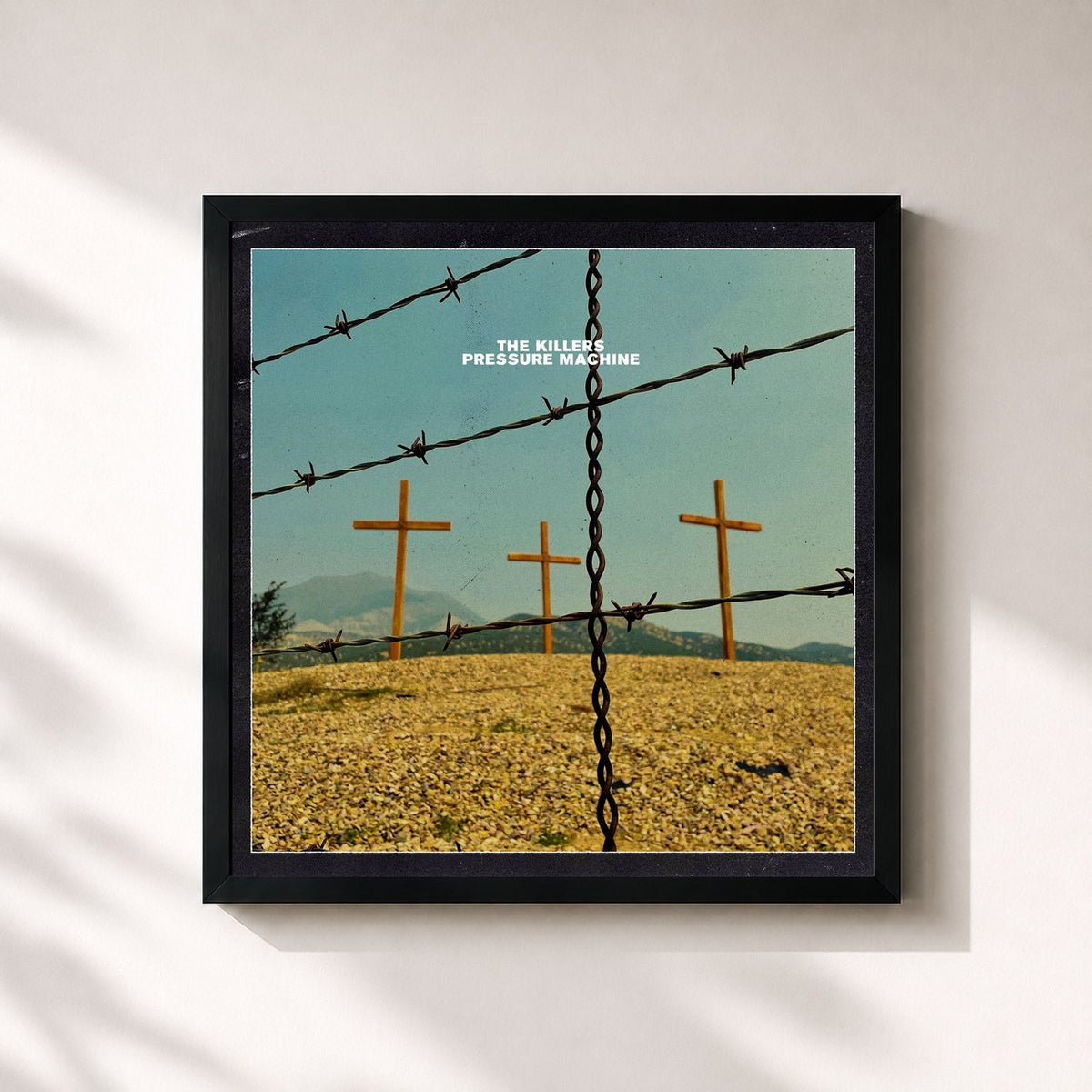 #noir Tableau carré de l'album Pressure Machine (Deluxe) de The Killers, cadre noir 32x32 cm