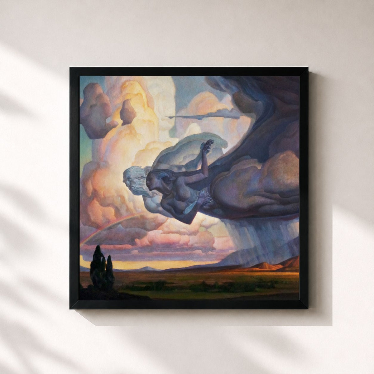 #noir Tableau carré de l'album Imploding The Mirage (Deluxe) de The Killers, cadre noir 32x32 cm
