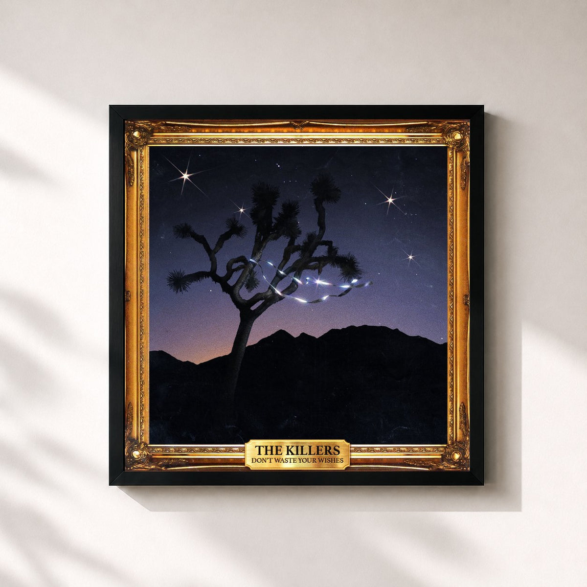 #noir Tableau carré de l'album Don't Waste Your Wishes de The Killers, cadre noir 32x32 cm
