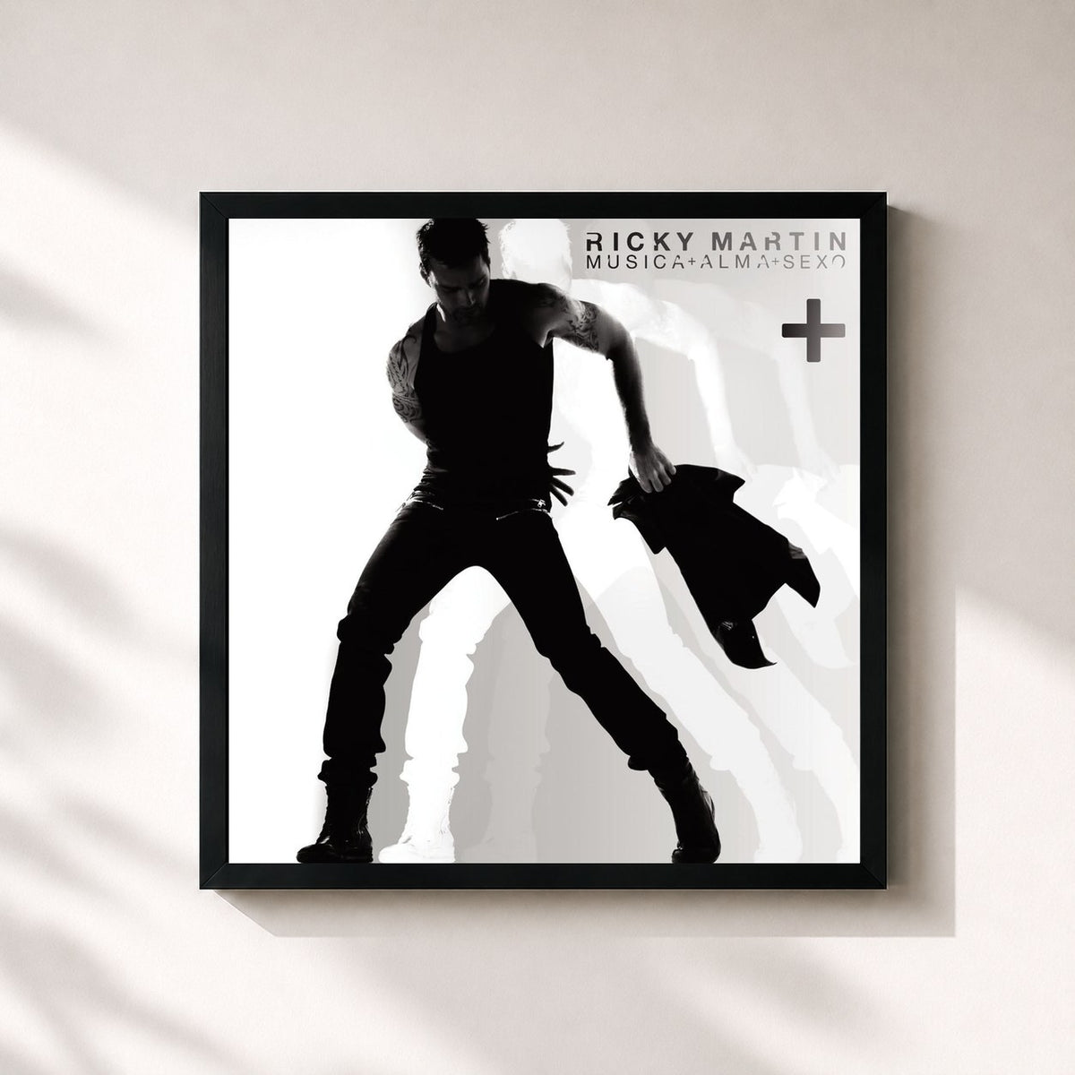 #noir Más Música + Alma + Sexo by Ricky Martin as a square framed art print, black 32x32 cm frame