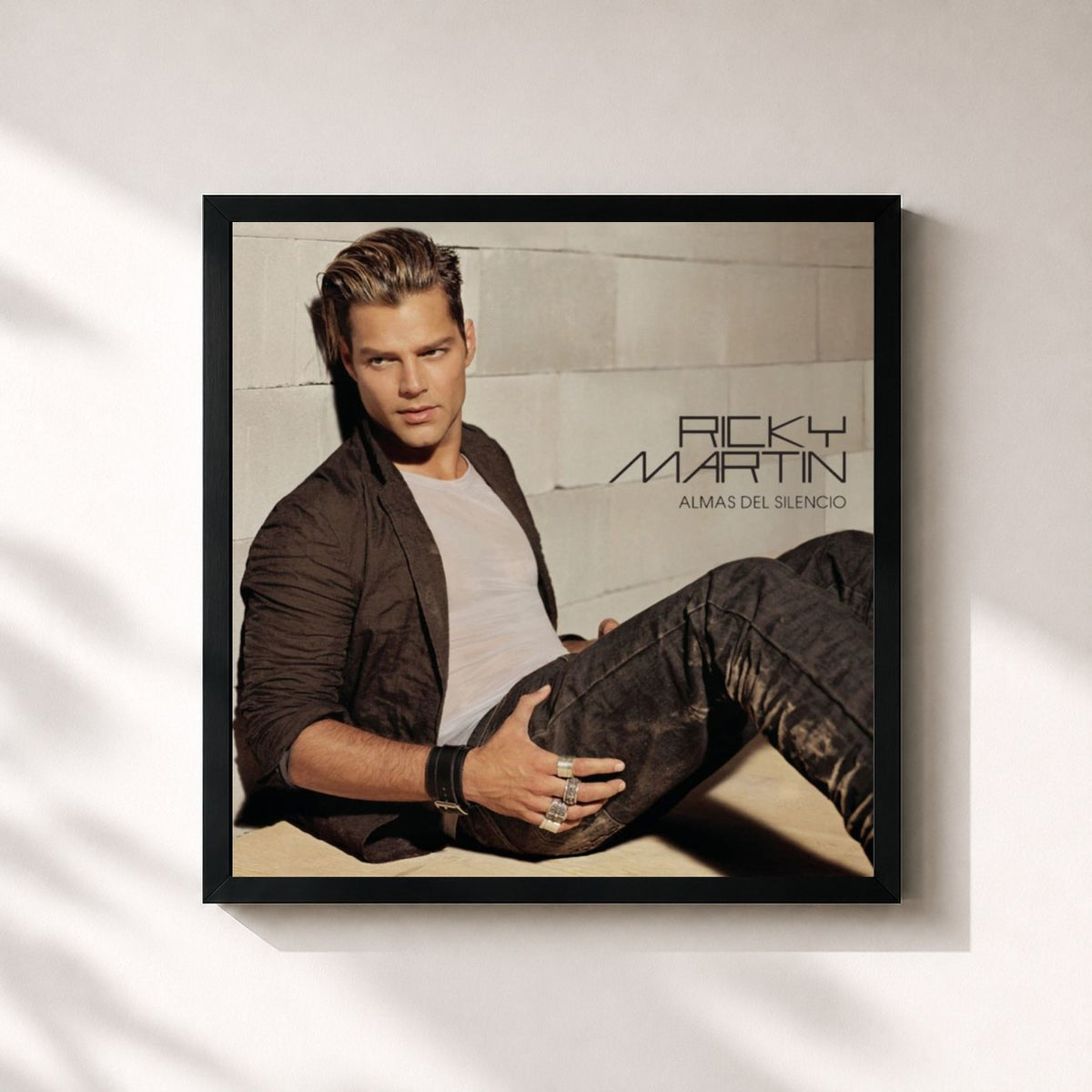 #noir Almas Del Silencio by Ricky Martin as a square framed art print, black 32x32 cm frame