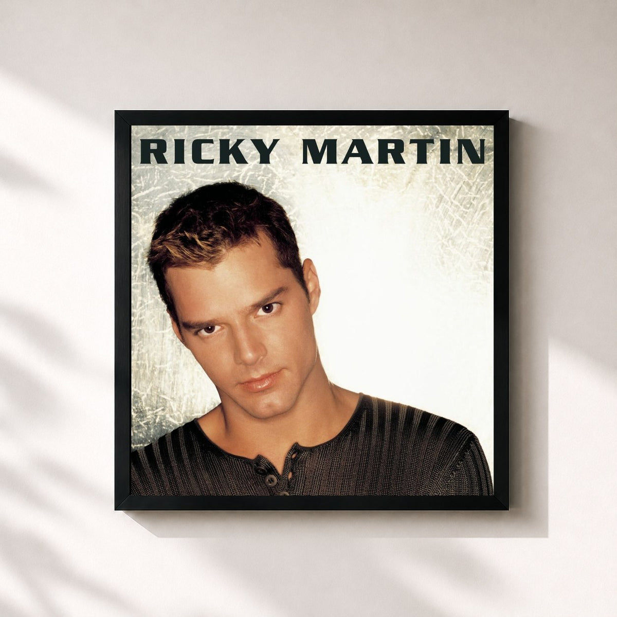 #noir Ricky Martin by Ricky Martin as a square framed art print, black 32x32 cm frame
