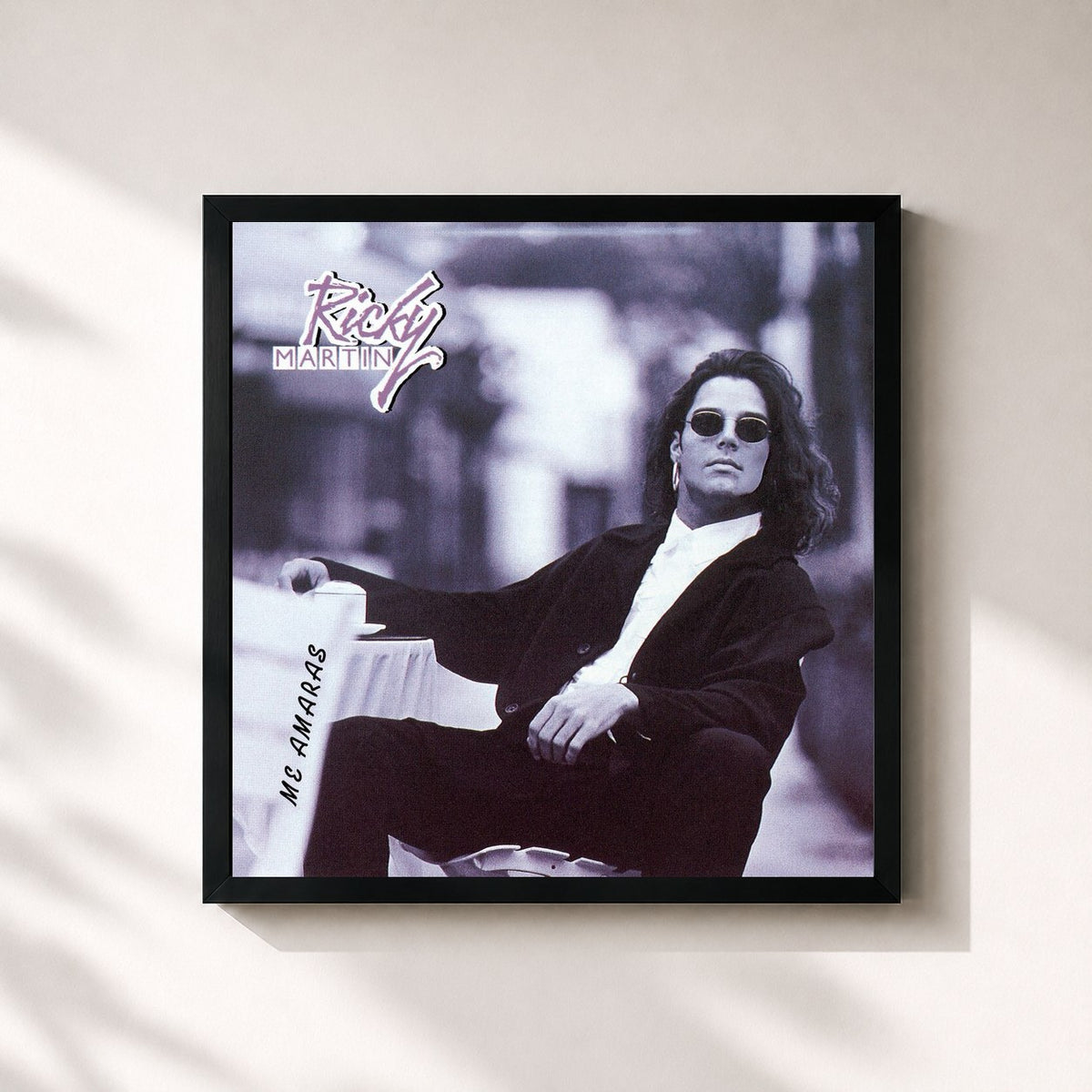 #noir Me Amaras by Ricky Martin as a square framed art print, black 32x32 cm frame