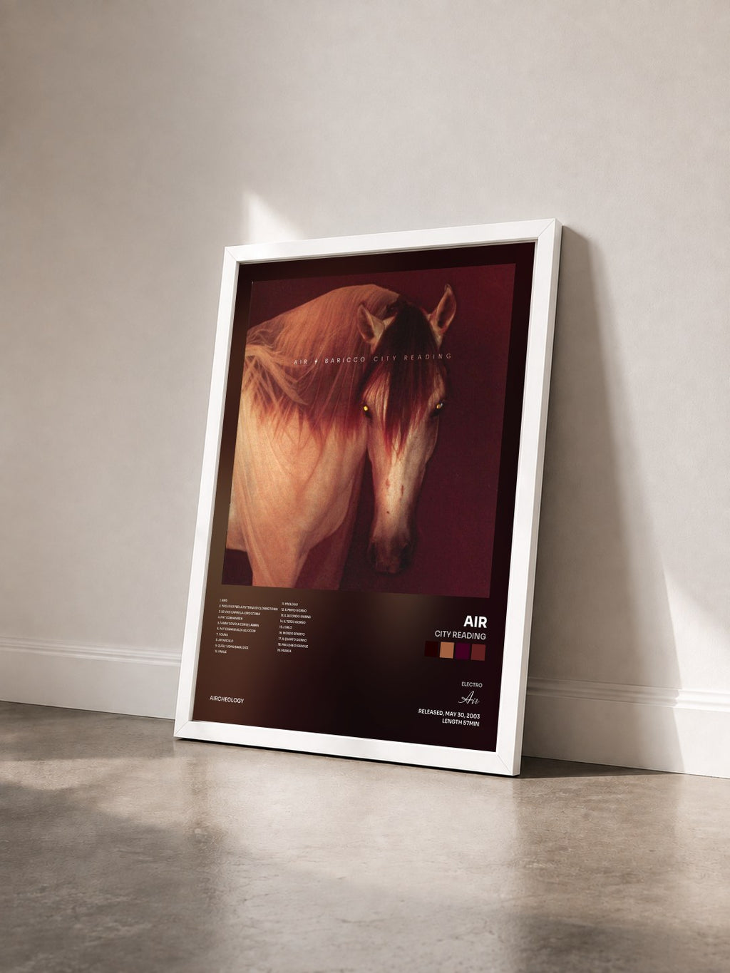 #blanc Tableau de l'album City Reading de Air vu de trois quarts, cadre blanc