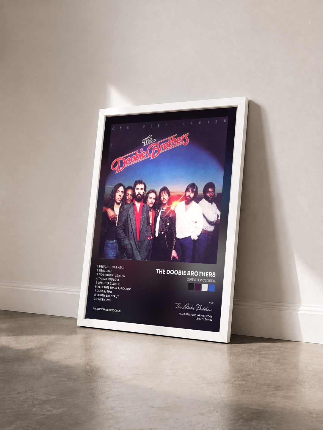 #blanc Tableau de l'album One Step Closer de The Doobie Brothers vu de trois quarts, cadre blanc