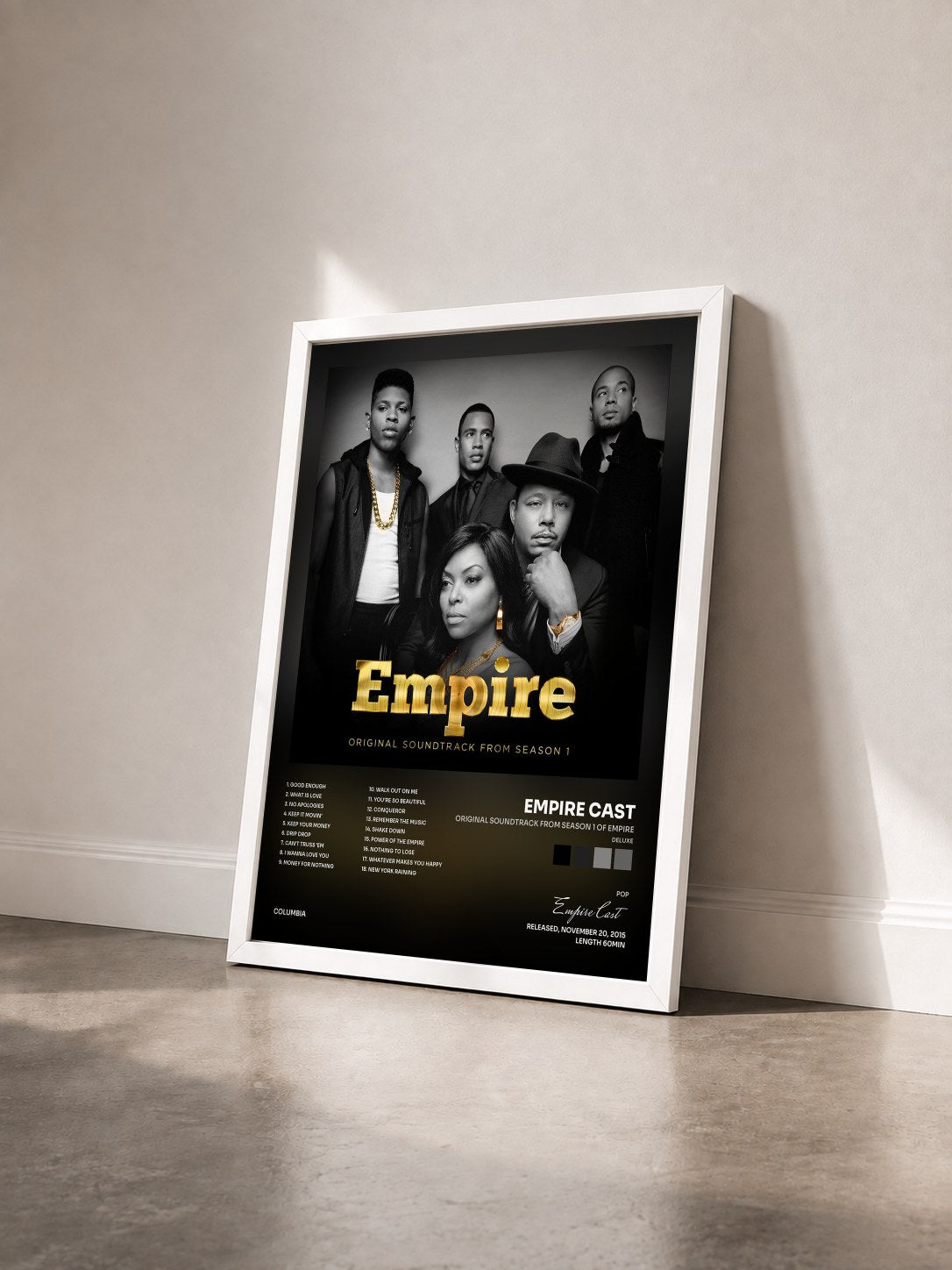 #blanc Tableau de l'album Original Soundtrack from Season 1 of Empire (Deluxe) de Empire Cast vu de trois quarts, cadre blanc