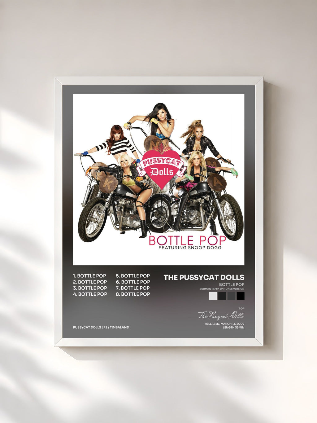 #blanc Bottle Pop (German Remix EP iTunes Version) von The Pussycat Dolls als gerahmter Kunstdruck, weißer Rahmen, gedruckt und gerahmt in Frankreich