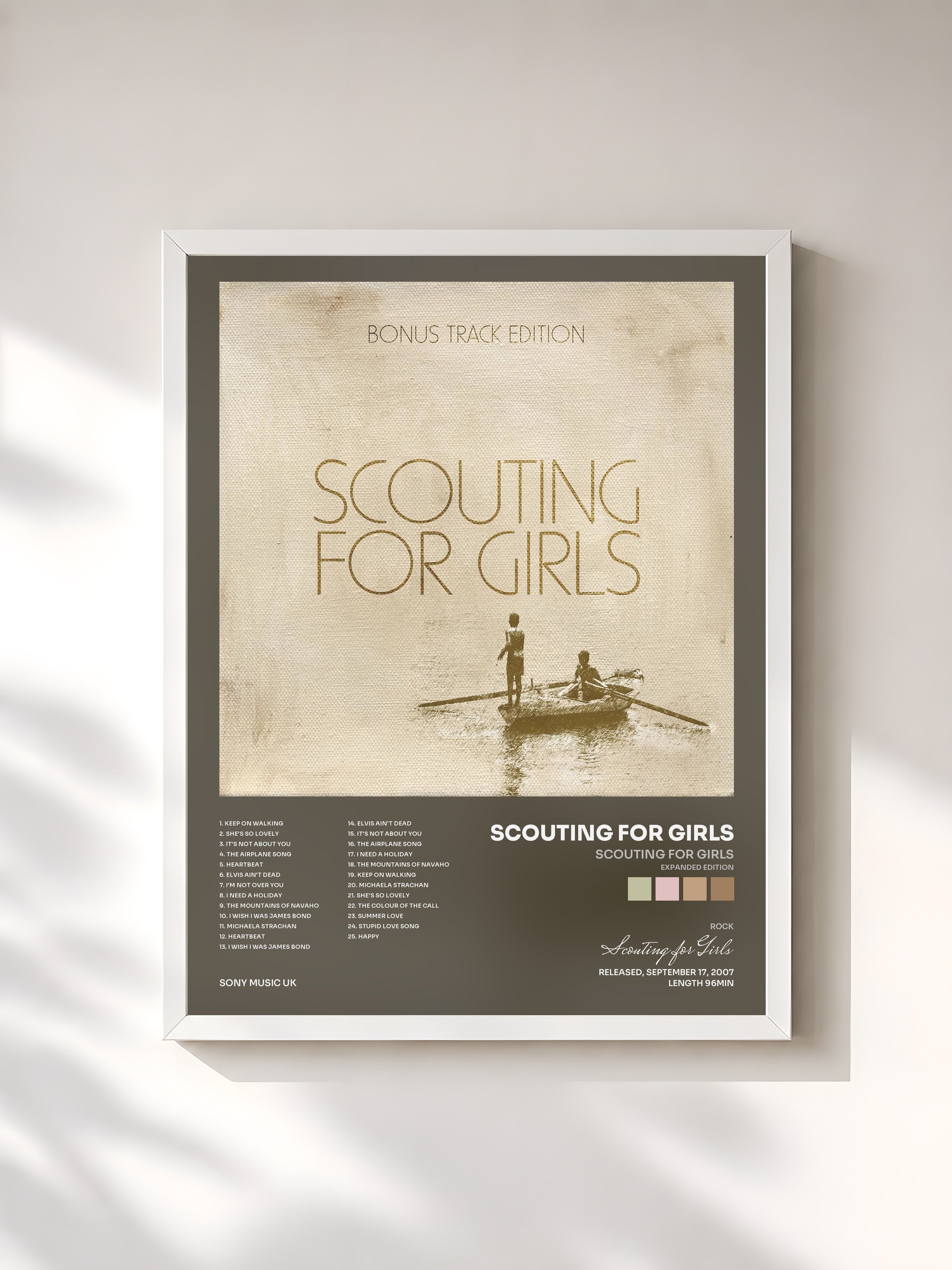 #blanc Tableau de l'album Scouting For Girls (Expanded Edition) de Scouting for Girls, cadre blanc, imprimé et encadré en France