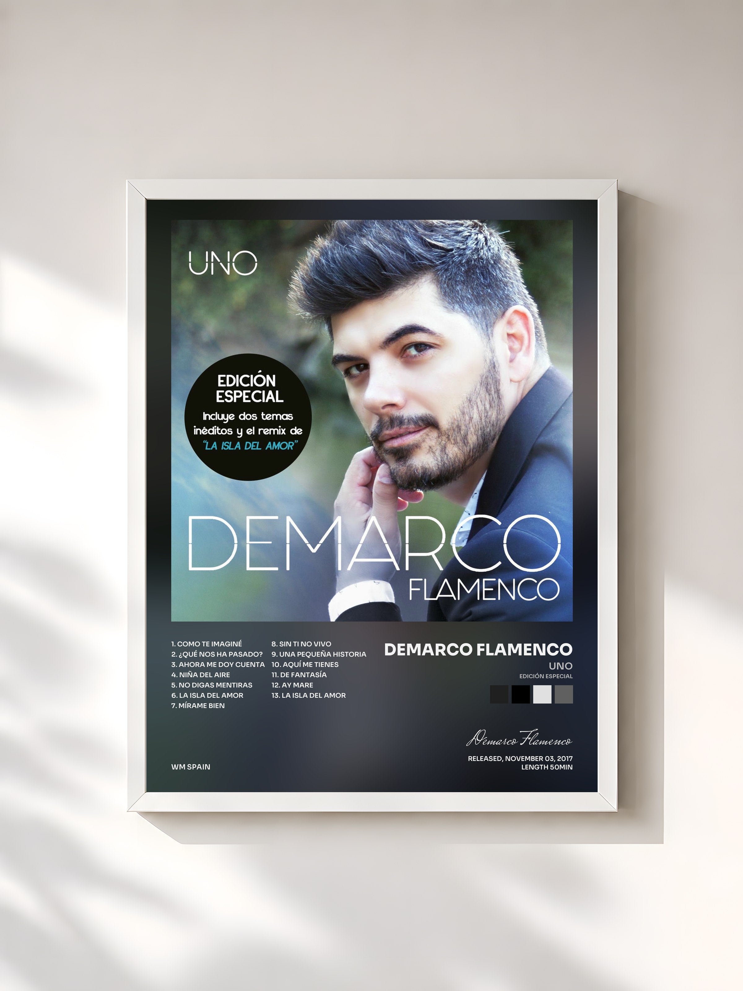 #blanc Tableau de l'album Uno (Edición especial) de Demarco Flamenco, cadre blanc, imprimé et encadré en France