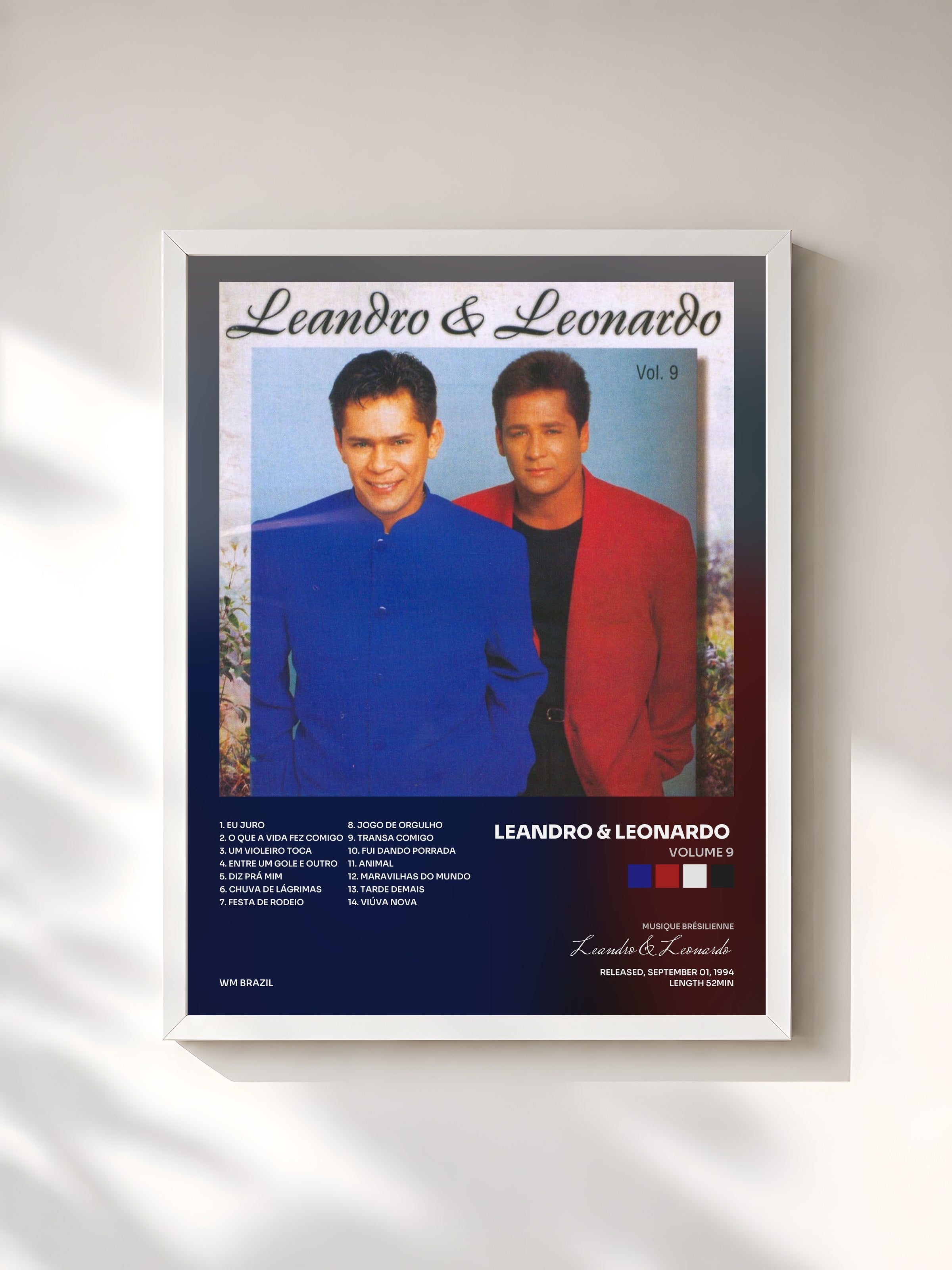 #blanc Tableau de l'album Volume 9 de Leandro & Leonardo , cadre blanc, imprimé et encadré en France
