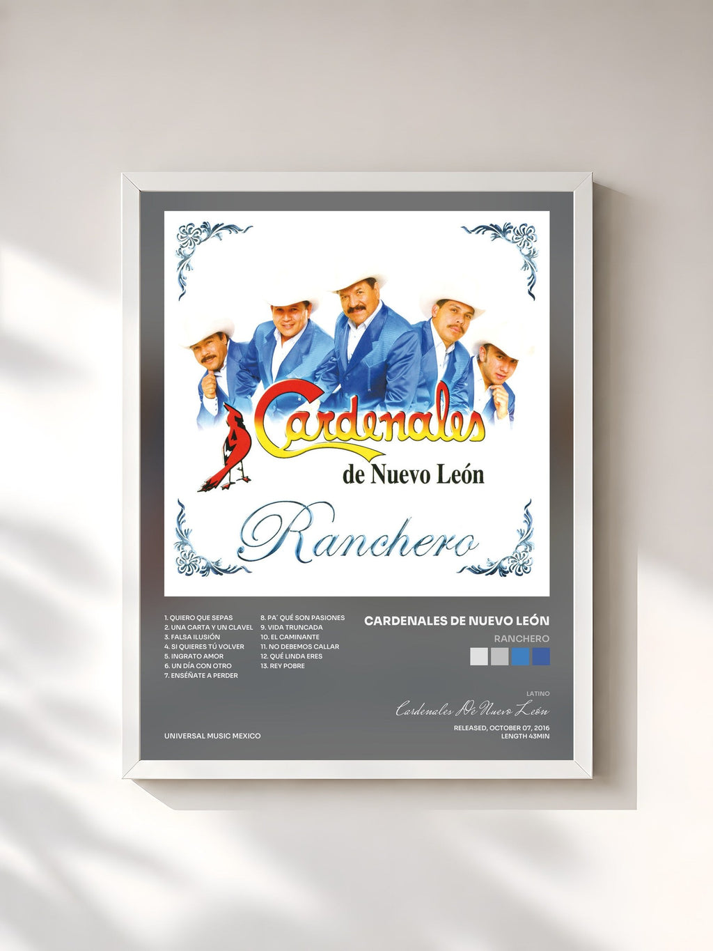 #blanc Ranchero von Cardenales De Nuevo León als gerahmter Kunstdruck, weißer Rahmen, gedruckt und gerahmt in Frankreich