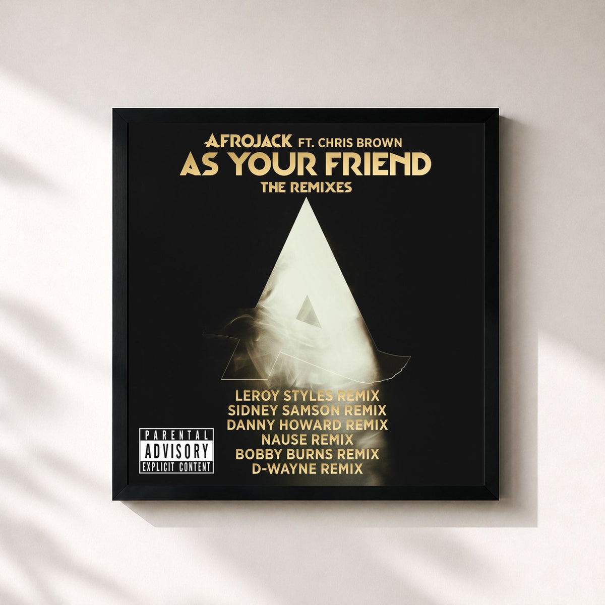 #noir Tableau carré de l'album As Your Friend (The Remixes) de AFROJACK, cadre noir 32x32 cm