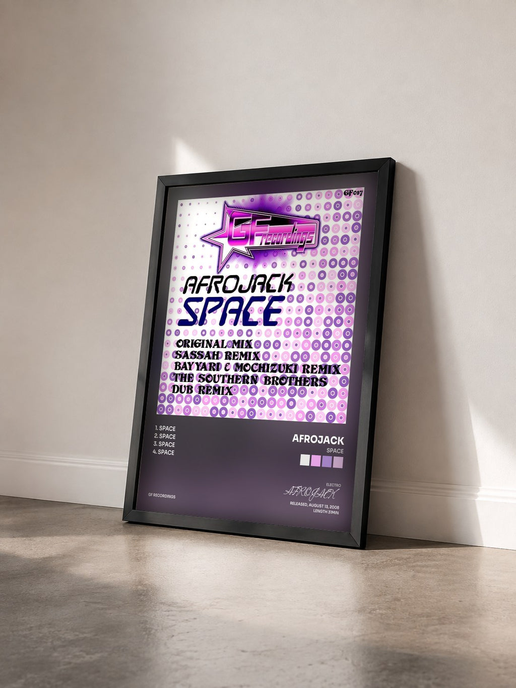 #noir Space by AFROJACK as a framed art print seen at an angle, black frame