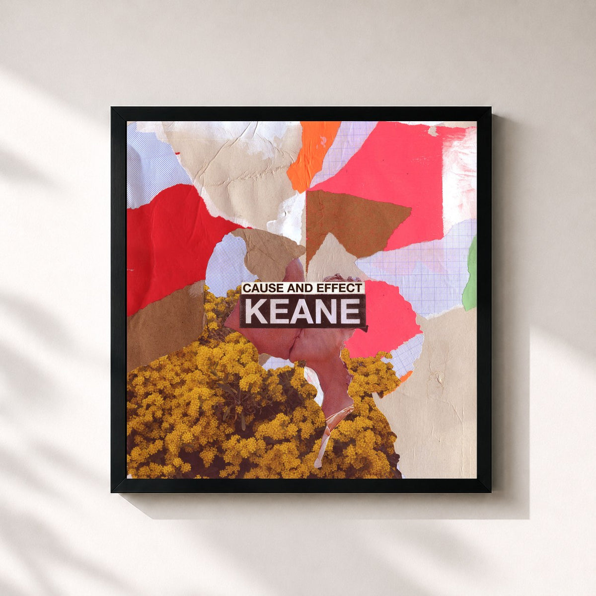 #noir Tableau carré de l'album Cause And Effect (Deluxe) de Keane, cadre noir 32x32 cm