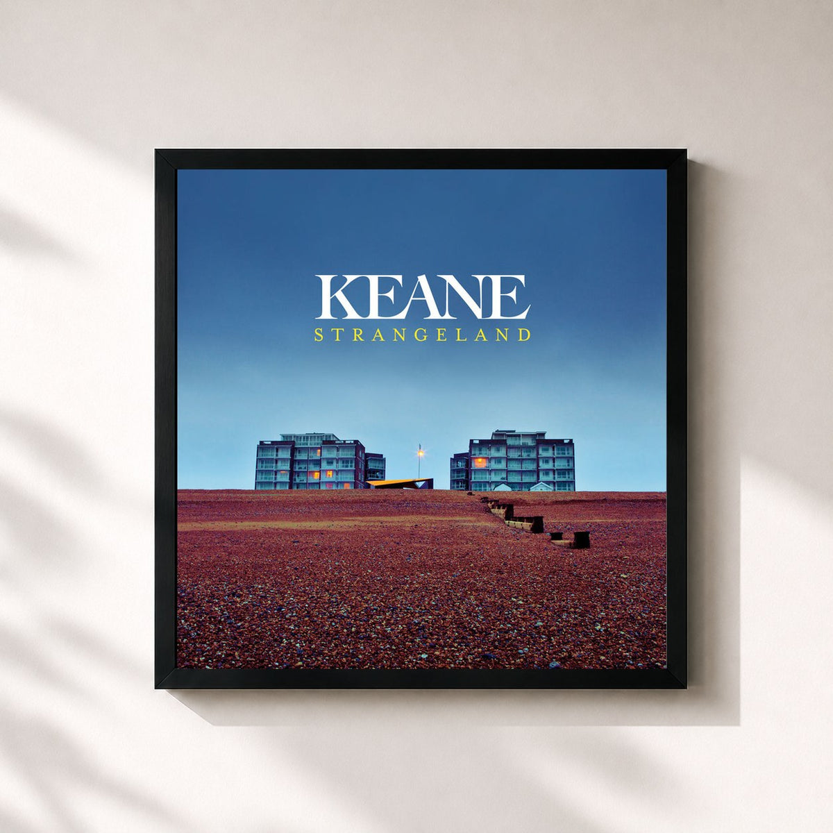 #noir Tableau carré de l'album Strangeland de Keane, cadre noir 32x32 cm