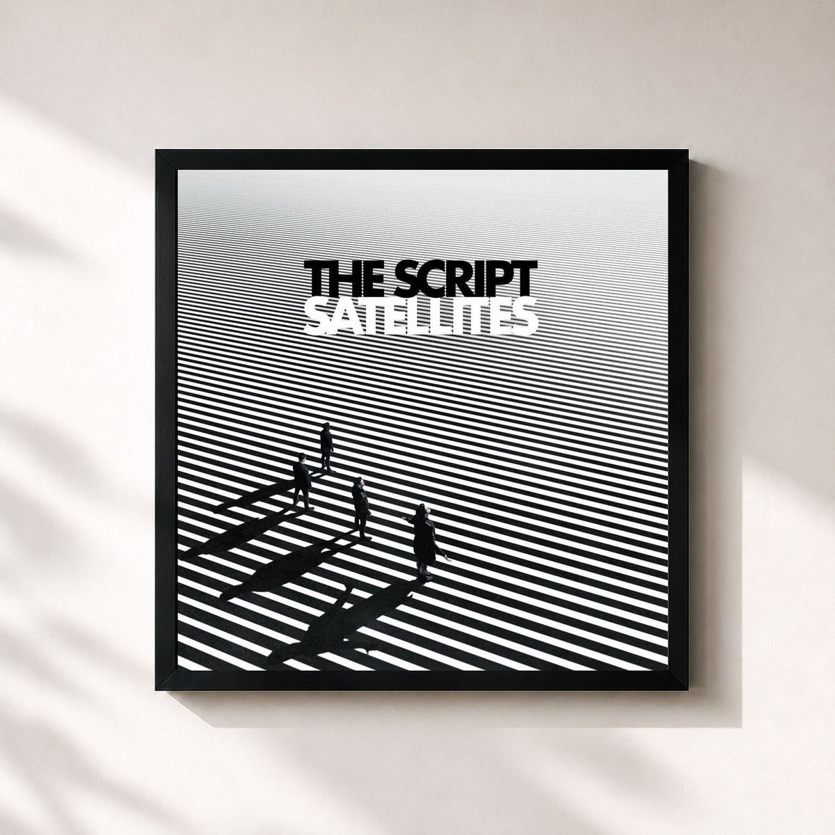 #noir Satellites de The Script en lámina cuadrada enmarcada, marco negro de 32x32 cm