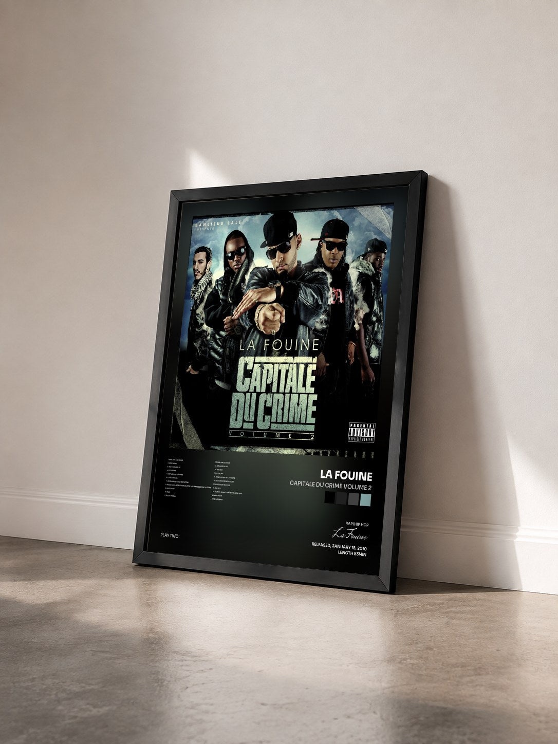 #noir Tableau de l'album Capitale Du Crime Volume 2 de La Fouine vu de trois quarts, cadre noir