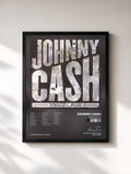 #noir Tableau de l'album Singles Plus de Johnny Cash, cadre noir, imprimé et encadré en France