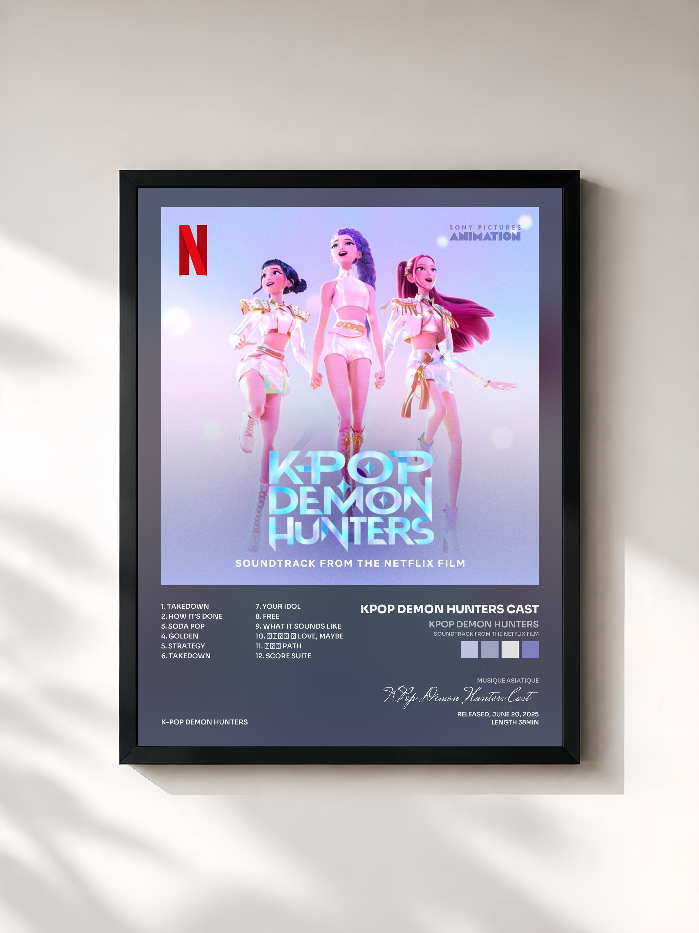 #noir KPop Demon Hunters (Soundtrack from the Netflix Film) by KPop Demon Hunters Cast as a framed art print, black frame, printed and framed in France