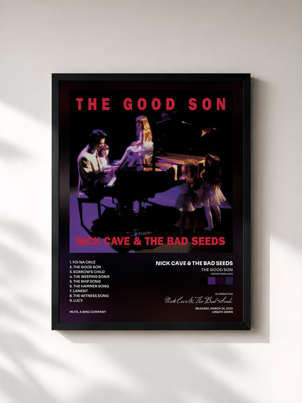 #noir The Good Son (Remastered 2010) von Nick Cave & The Bad Seeds als gerahmter Kunstdruck, schwarzer Rahmen, gedruckt und gerahmt in Frankreich
