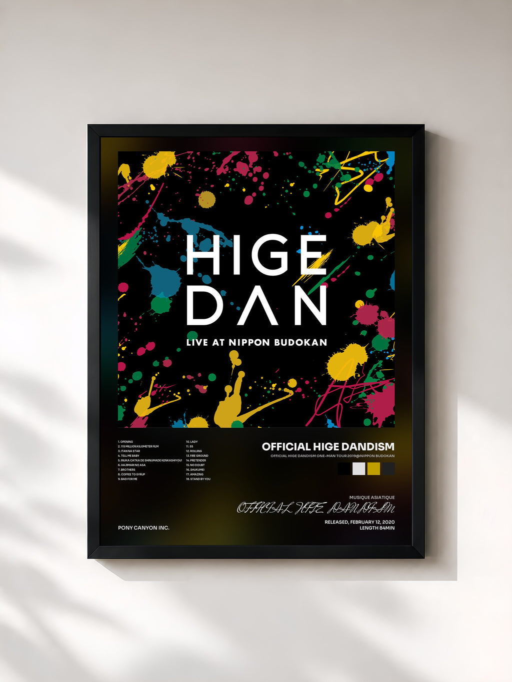 #noir Official HIGE DANdism One-Man Tour 2019@Nippon Budokan di OFFICIAL HIGE DANDISM in stampa incorniciata, cornice nera, stampata e incorniciata in Francia