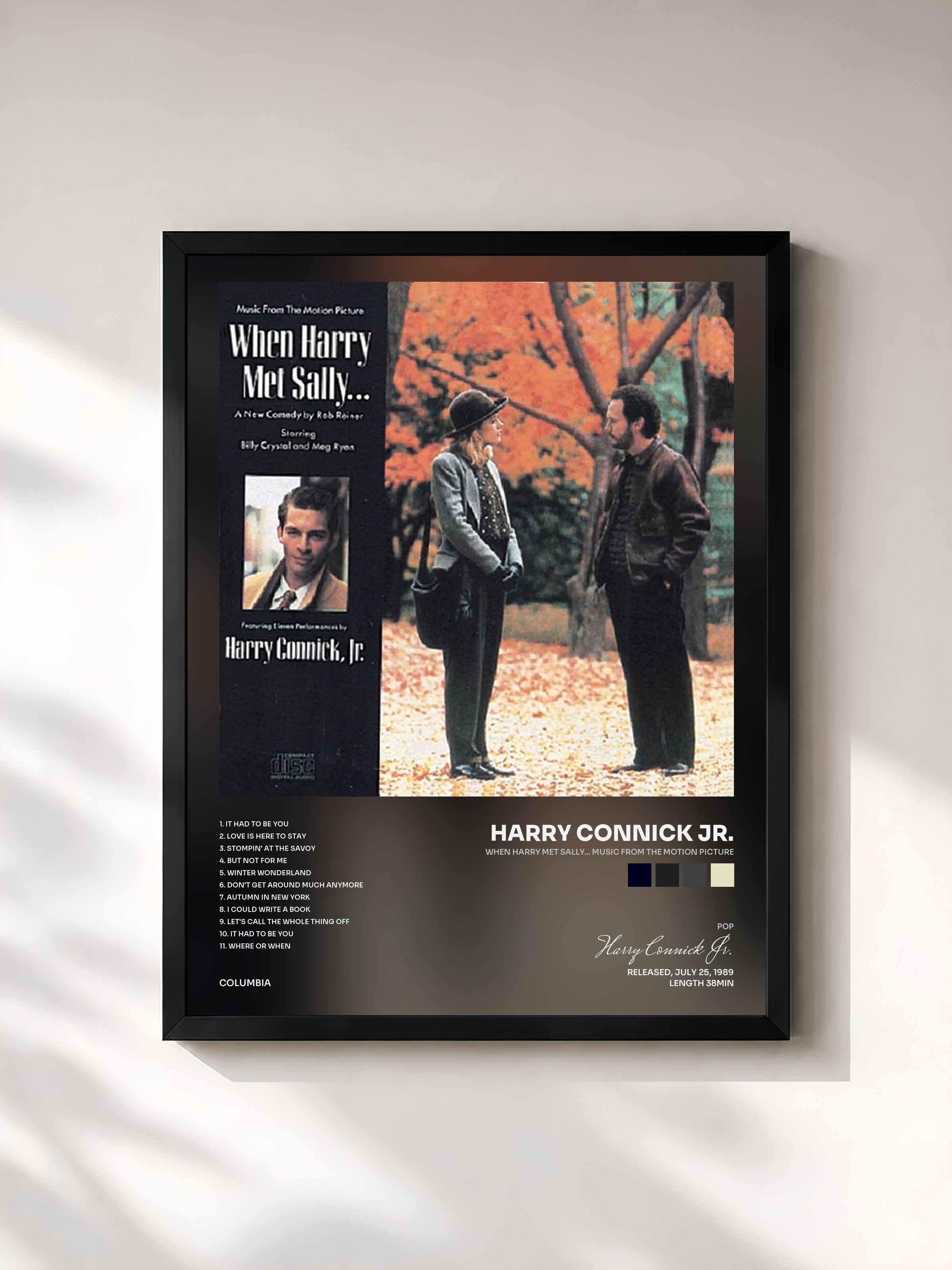 #noir Tableau de l'album When Harry Met Sally... Music From The Motion Picture de Harry Connick Jr., cadre noir, imprimé et encadré en France