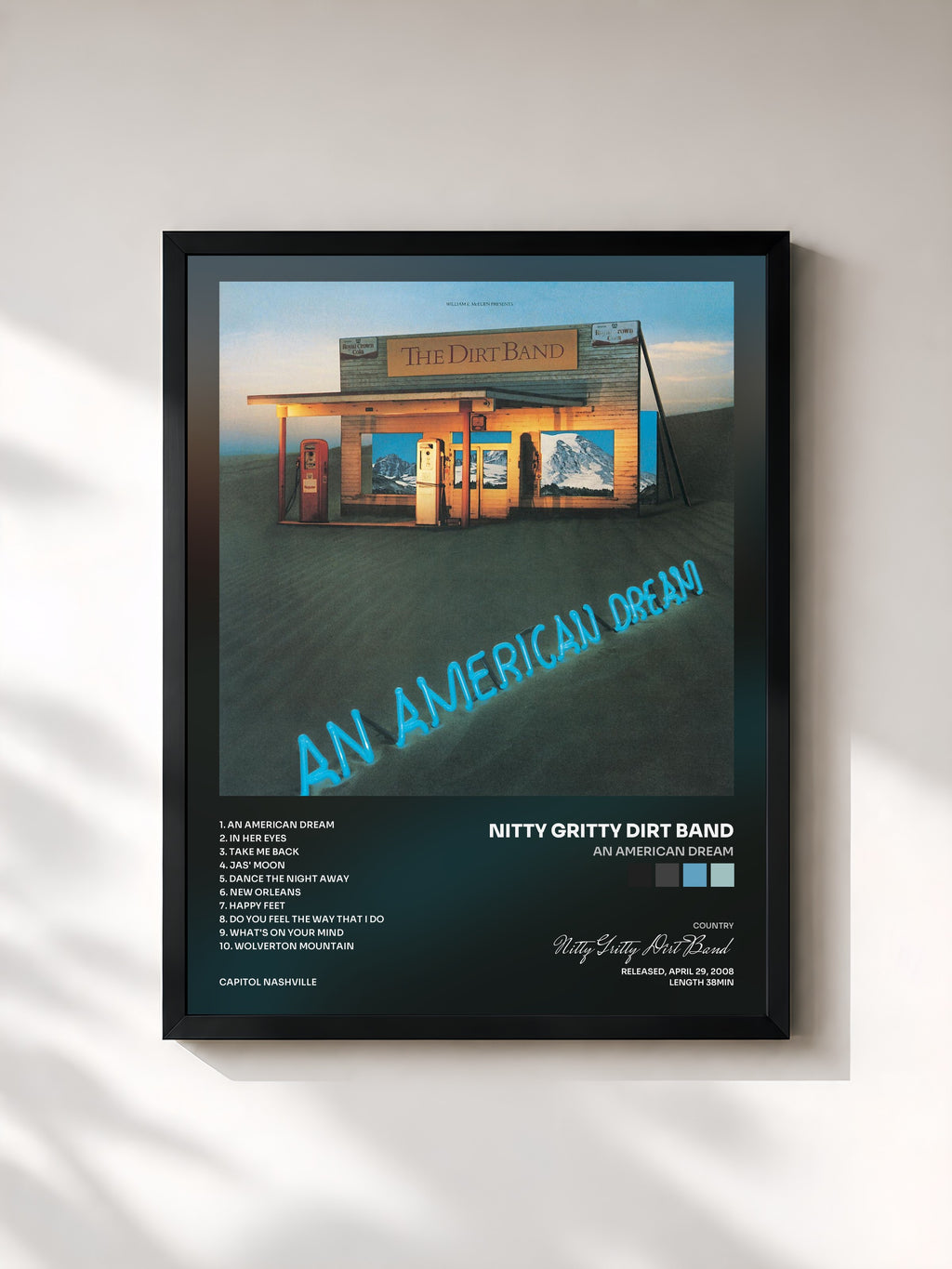 #noir An American Dream von Nitty Gritty Dirt Band als gerahmter Kunstdruck, schwarzer Rahmen, gedruckt und gerahmt in Frankreich