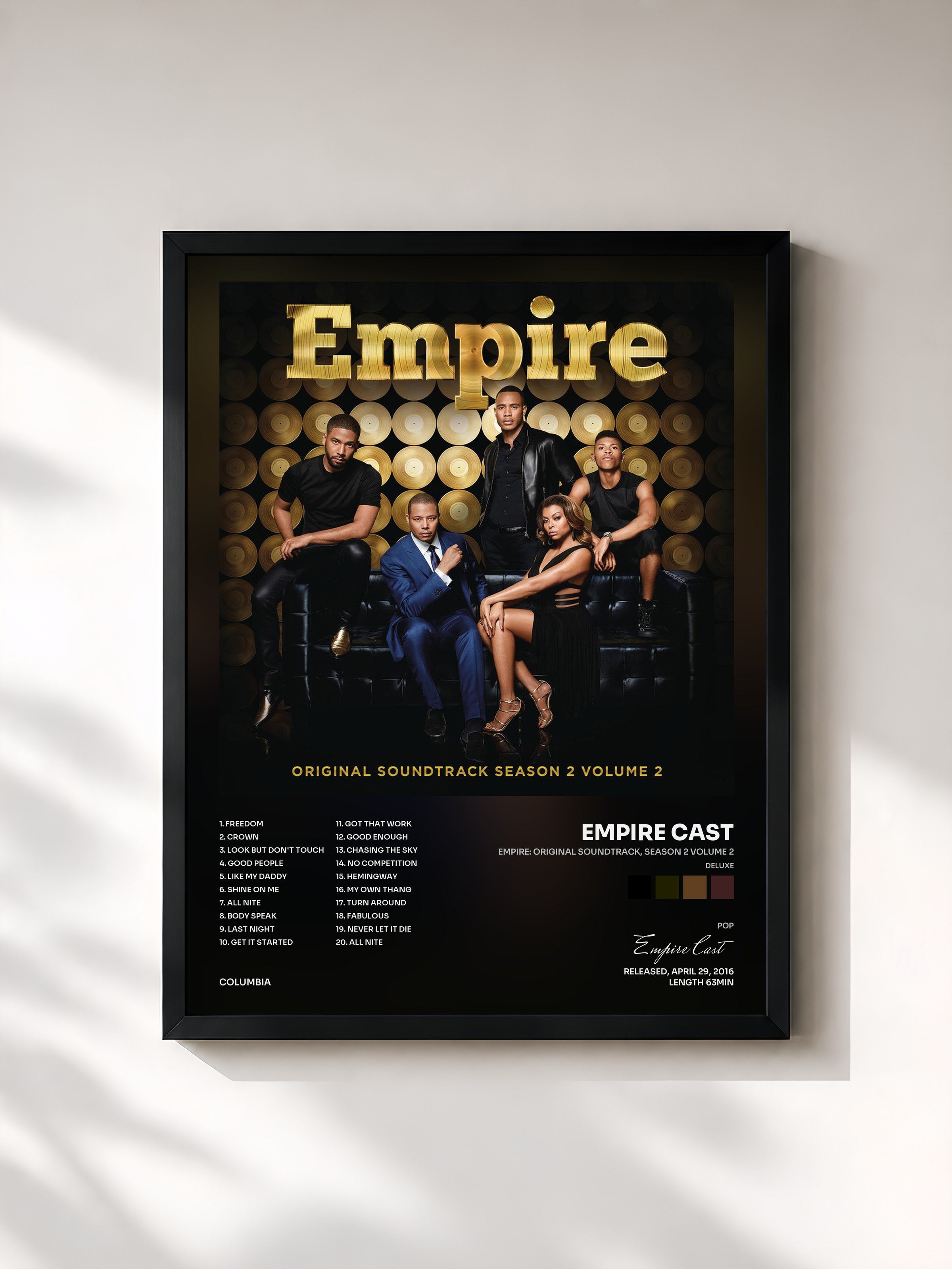 #noir Tableau de l'album Empire: Original Soundtrack, Season 2 Volume 2 (Deluxe) de Empire Cast, cadre noir, imprimé et encadré en France