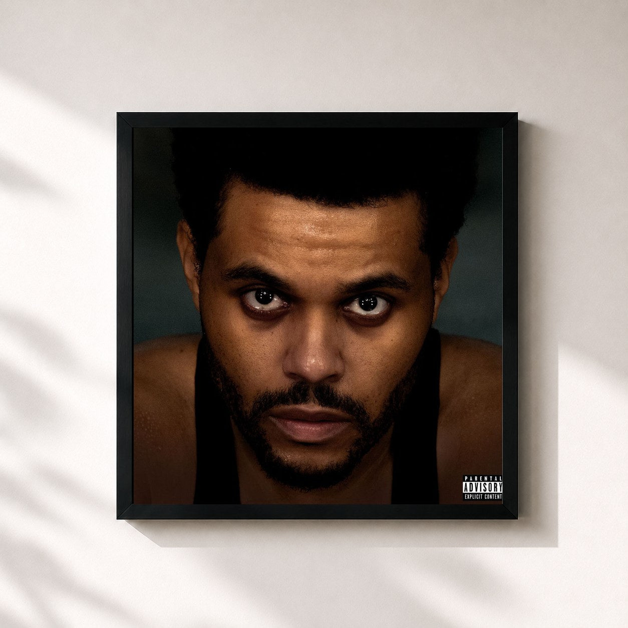 #noir Tableau carré de l'album Hurry Up Tomorrow de The Weeknd, cadre noir 32x32 cm
