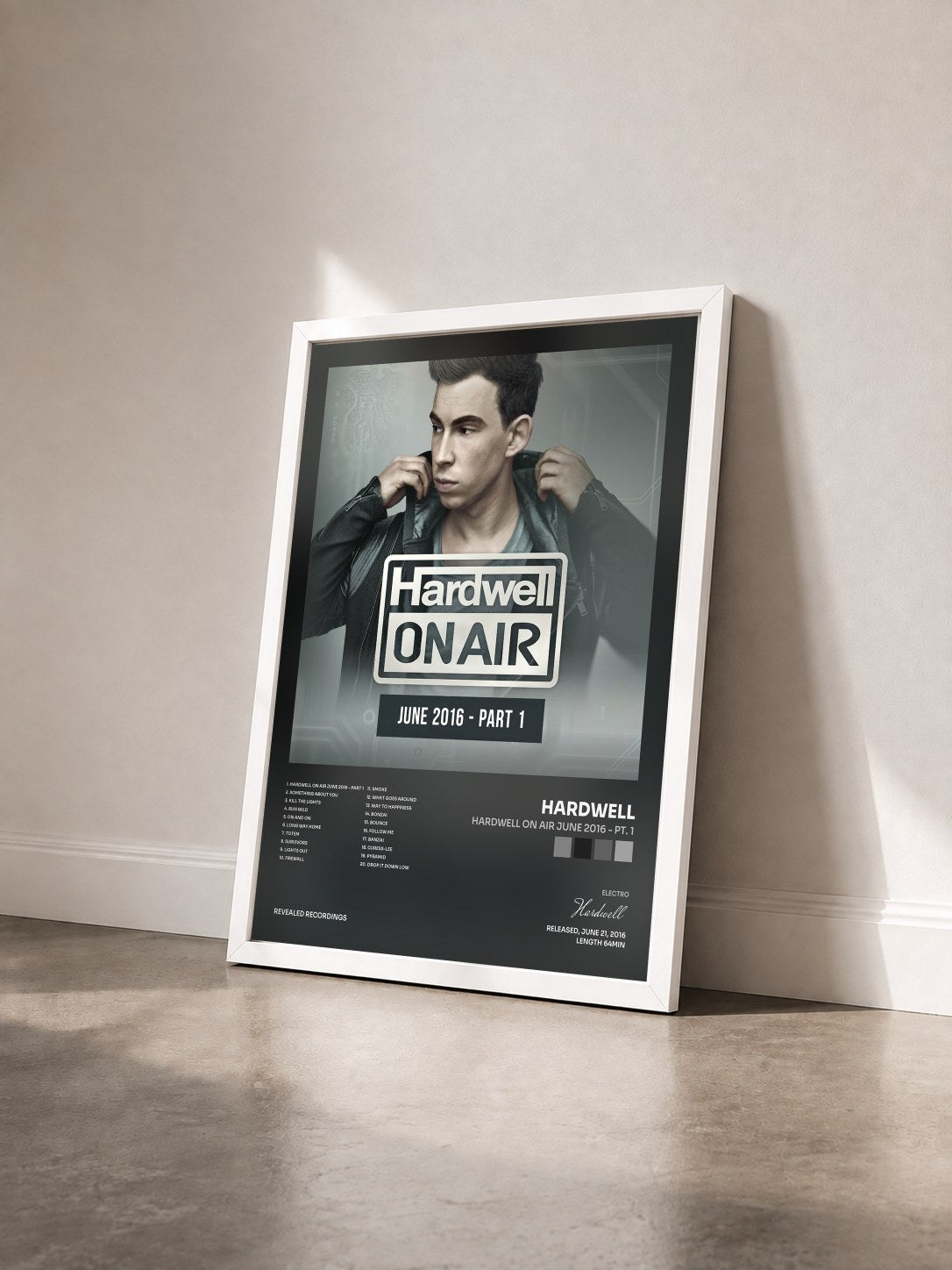 #blanc Tableau de l'album Hardwell On Air June 2016 - Pt. 1 de Hardwell vu de trois quarts, cadre blanc
