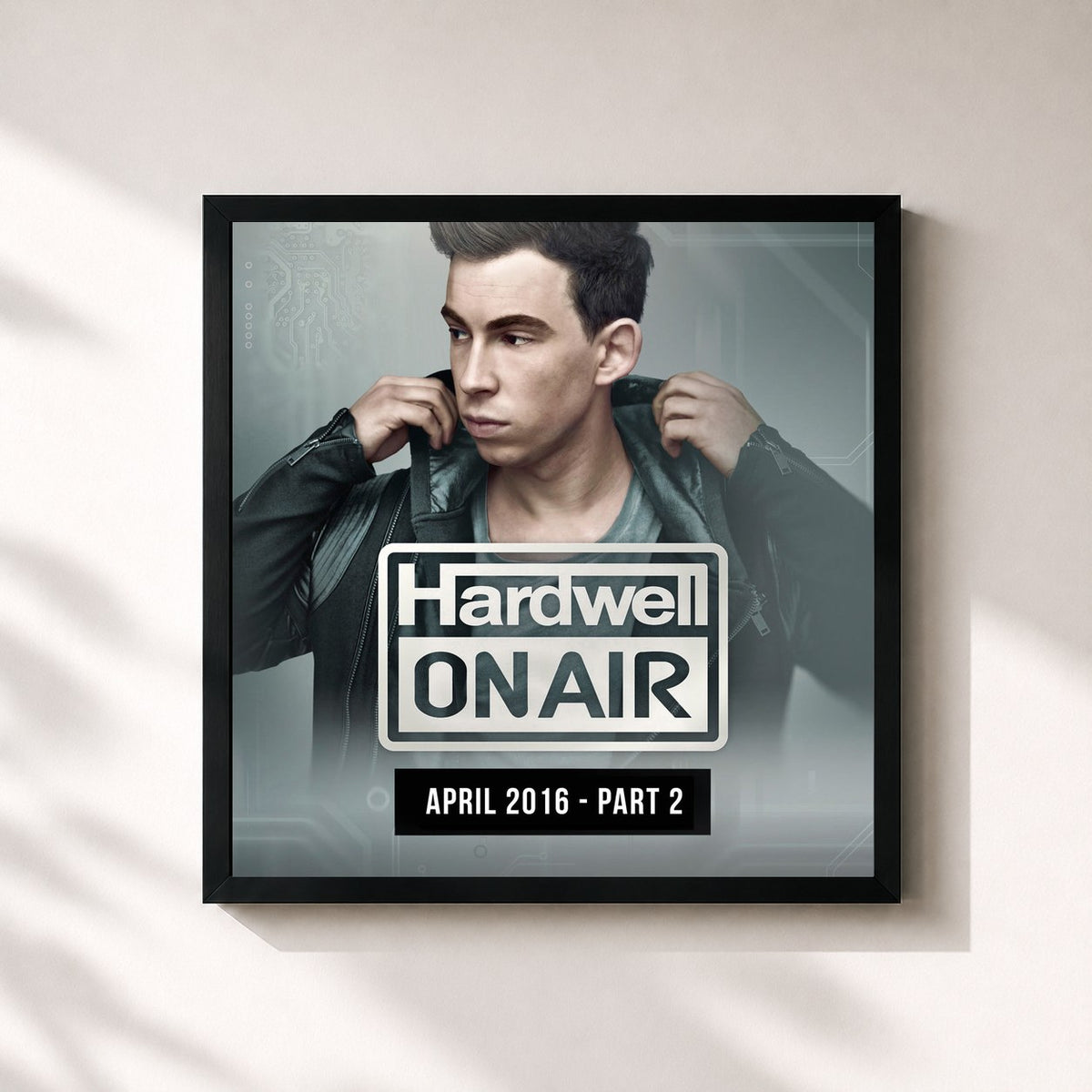 #noir Tableau carré de l'album Hardwell On Air April 2016 - Pt. 2 de Hardwell, cadre noir 32x32 cm
