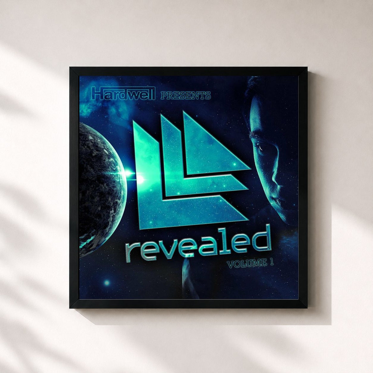 #noir Tableau carré de l'album Hardwell Presents Revealed Vol. 1 de Hardwell, cadre noir 32x32 cm