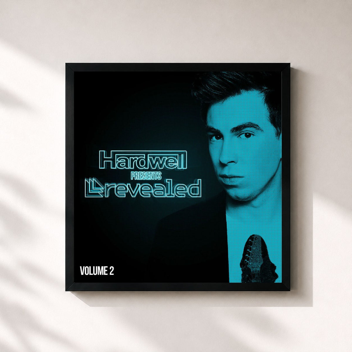 #noir Tableau carré de l'album Hardwell Presents Revealed Vol. 2 de Hardwell, cadre noir 32x32 cm
