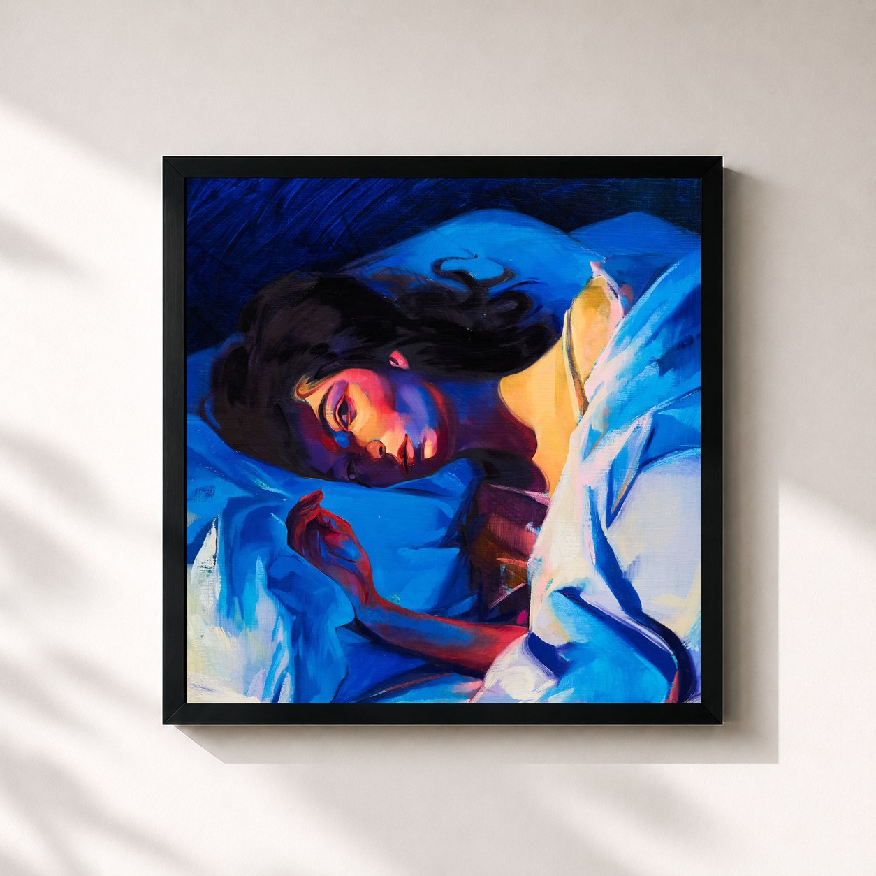 #noir Tableau carré de l'album Melodrama de Lorde, cadre noir 32x32 cm